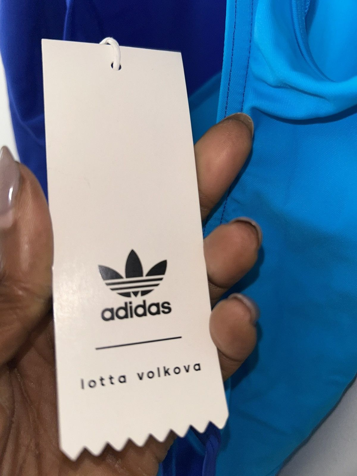 Adidas Adidas x Lotta Volkova blue one-piece swimsuit Size S Size ONE SIZE - 11 Thumbnail