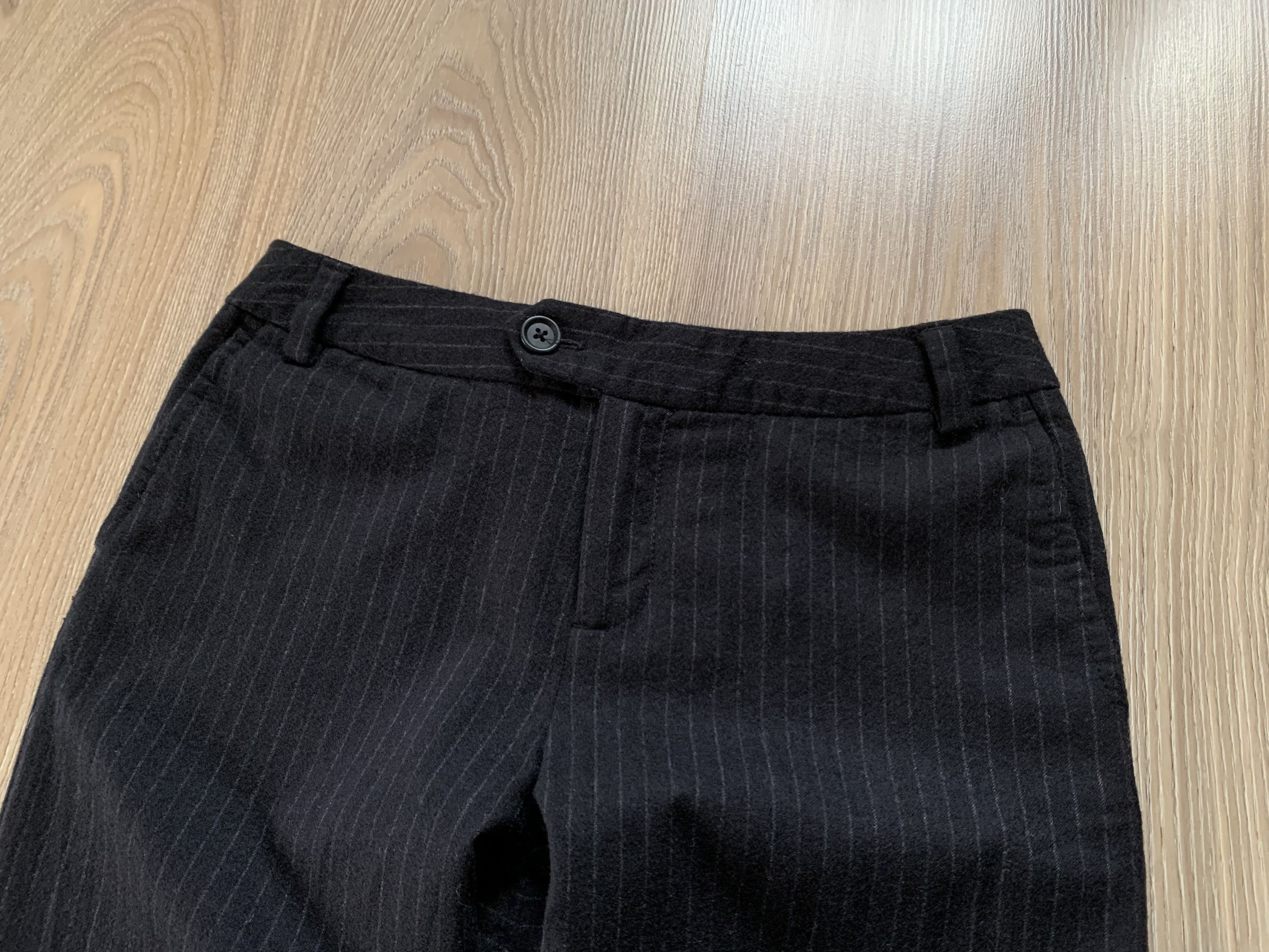 Gap Gap Wide Leg Black Pinstripe Wool Blend Trousers Pants Size 26" / US 2 / IT 38 - 4 Thumbnail