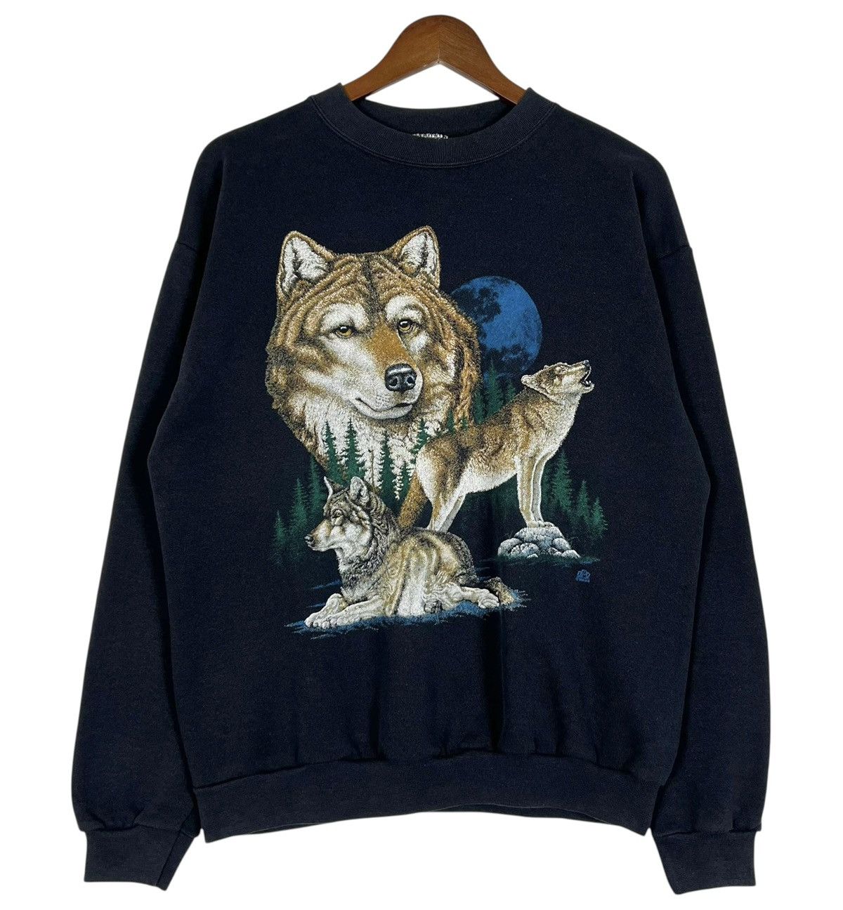 Vintage 90s Vintage Animal Art Sweatshirt Size US XL / EU 56 / 4 - 1 Thumbnail