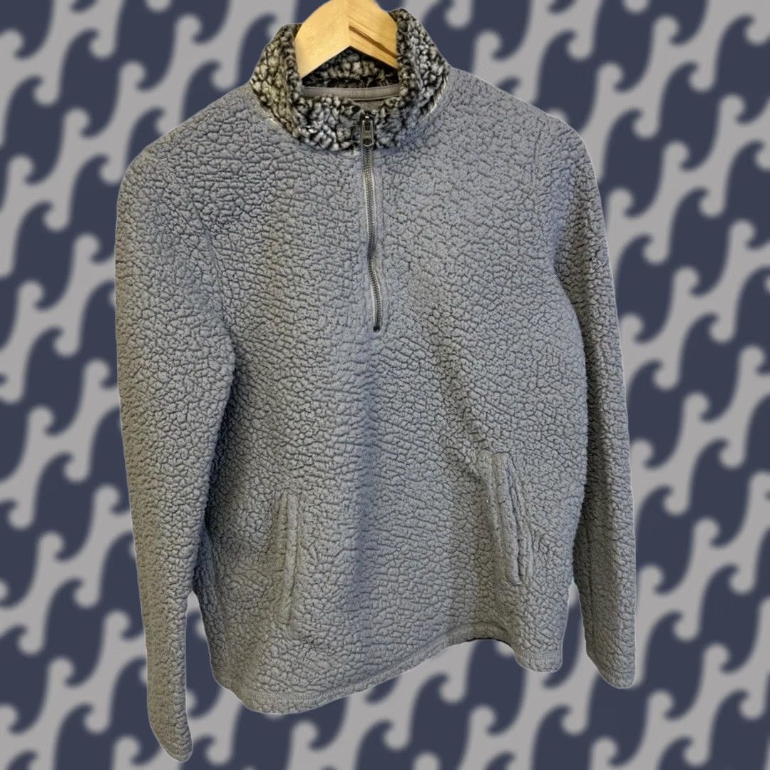 Abercrombie & Fitch Abercrombie & Fitch Women’s Sherpa Fleece 1/4 Zip Gray Medium Open Pockets Jacket Size M / US 6-8 / IT 42-44 - 1 Thumbnail