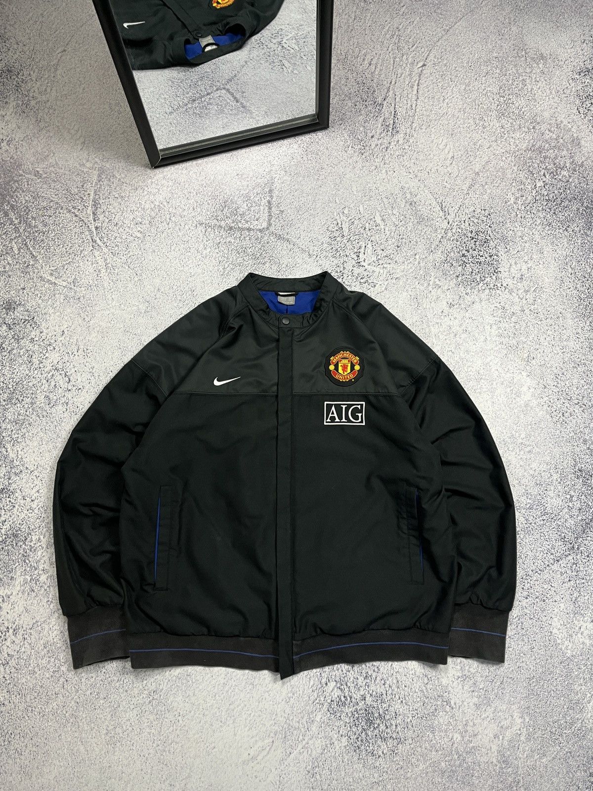 Nike × Vintage Vintage 00’s Manchester United Nike Bomber Jacket Rare Y2k Size US XL / EU 56 / 4 - 1 Thumbnail