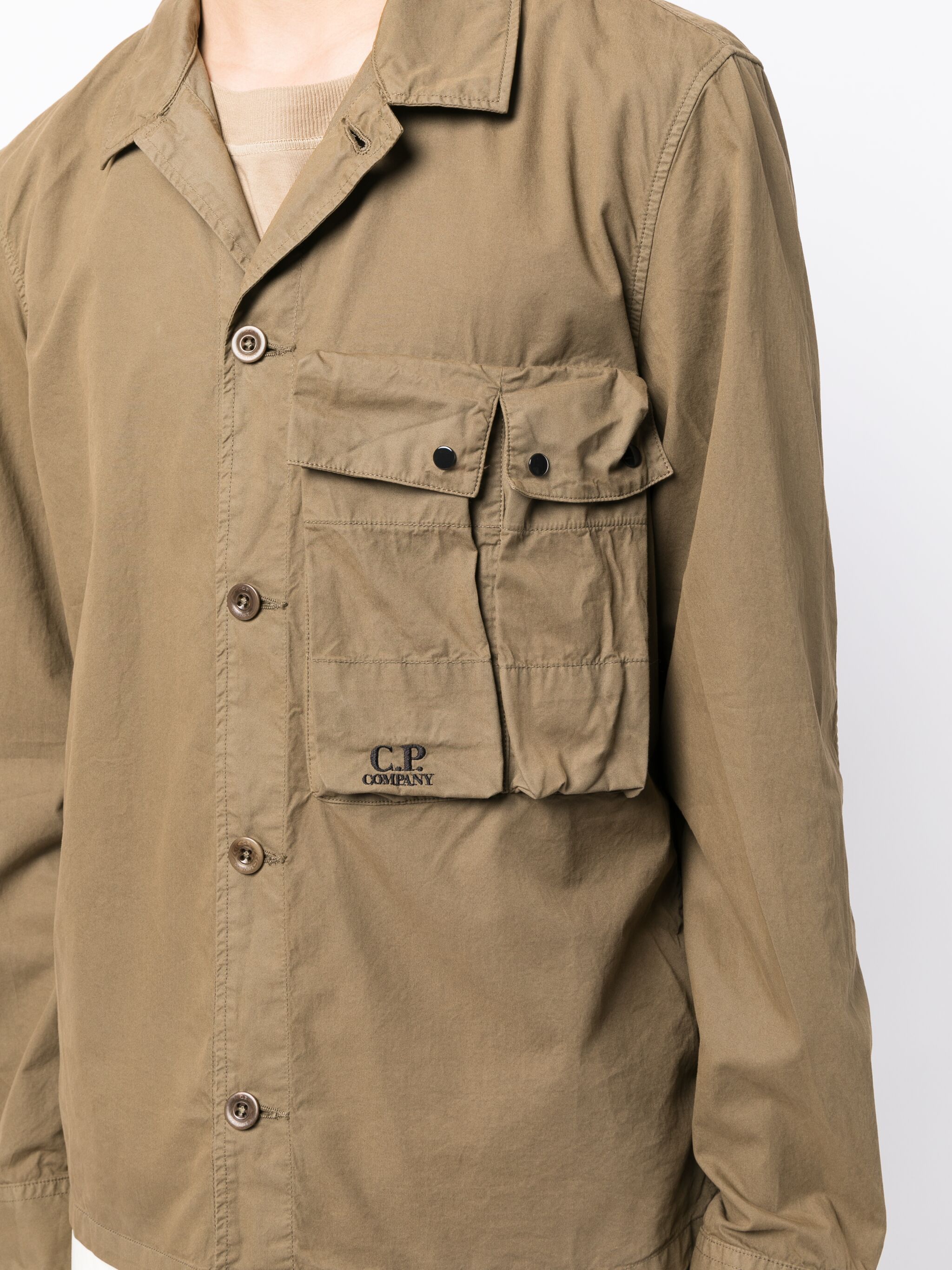 C.P. Company o1y1224 Solid Color Shirt in Khaki Size US L / EU 52-54 / 3 - 5 Thumbnail