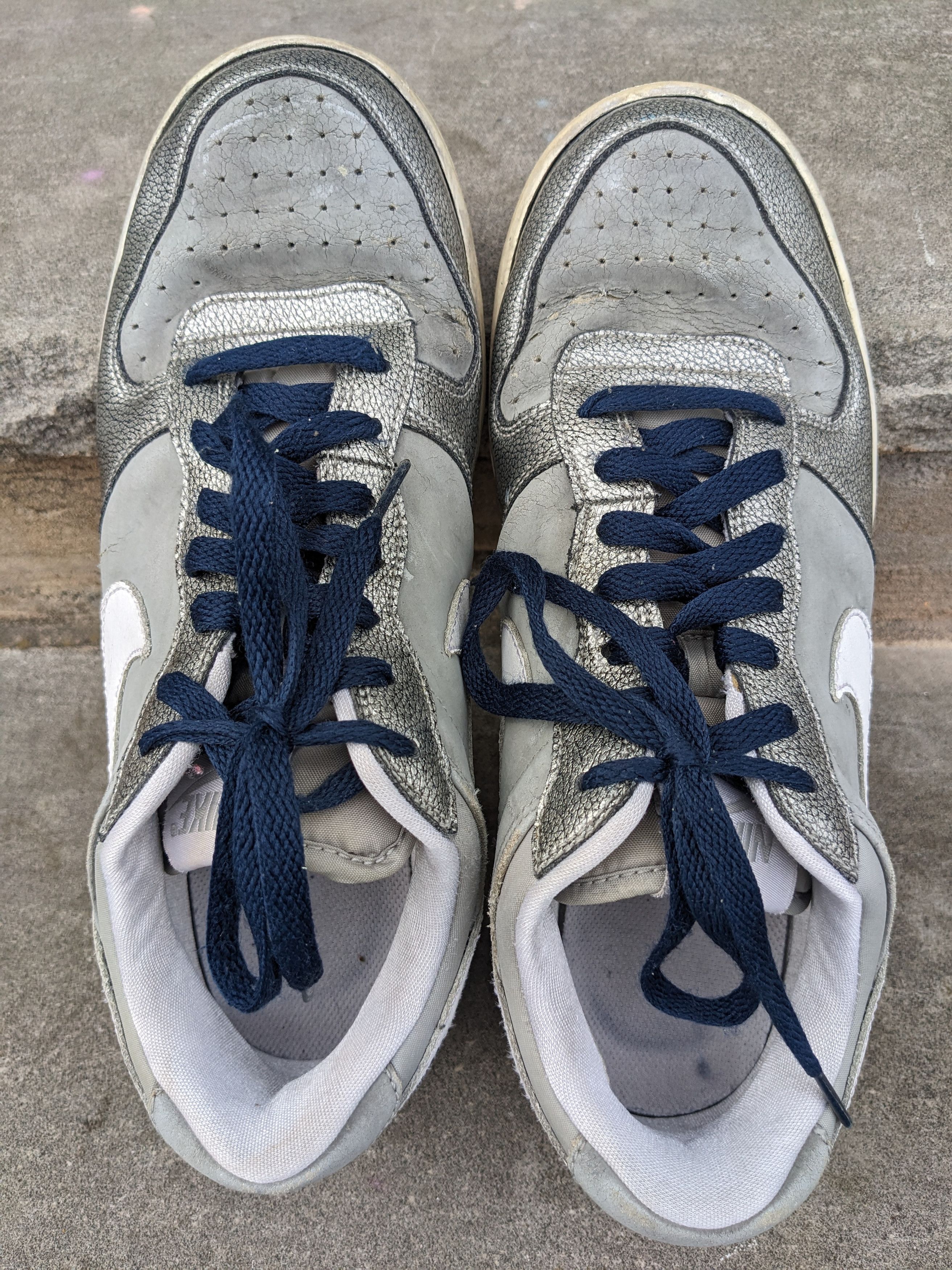 Nike × Vintage Nike Big Spell Out Low Silver Lace Up 355152-005 Mens Size 9 Size US 9 / EU 42 - 3 Thumbnail