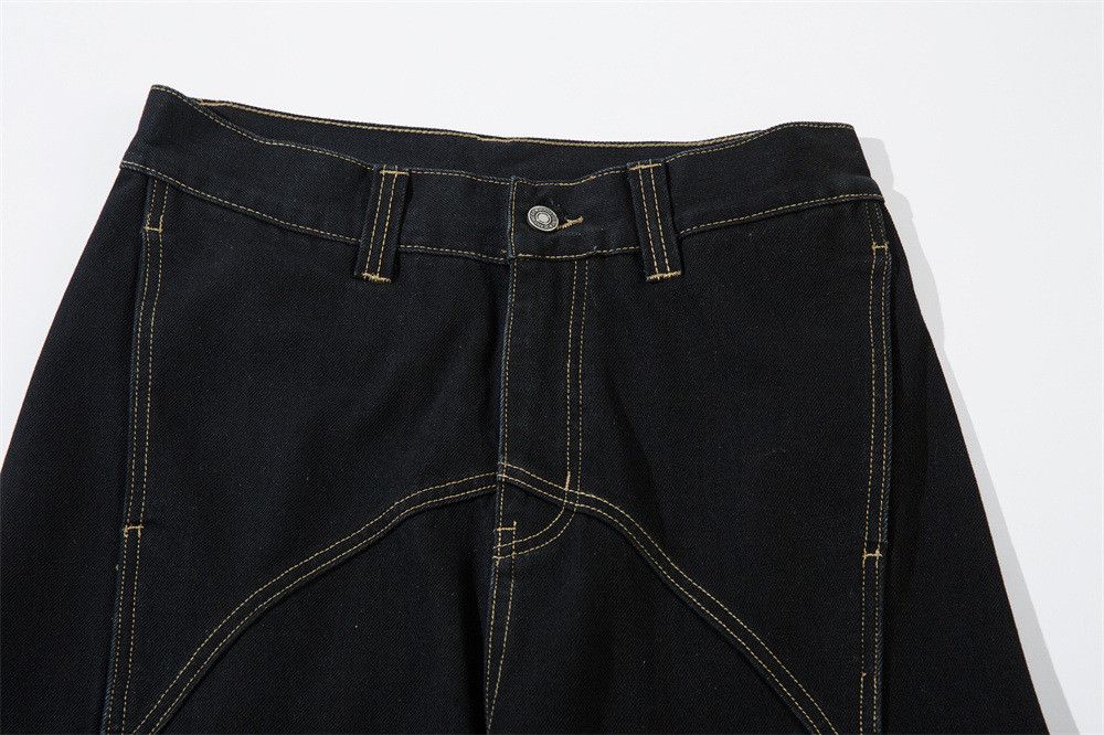 Vintage Men's loose wide-leg patchwork straight scimitar jeans Size US 32 / EU 48 - 3 Thumbnail