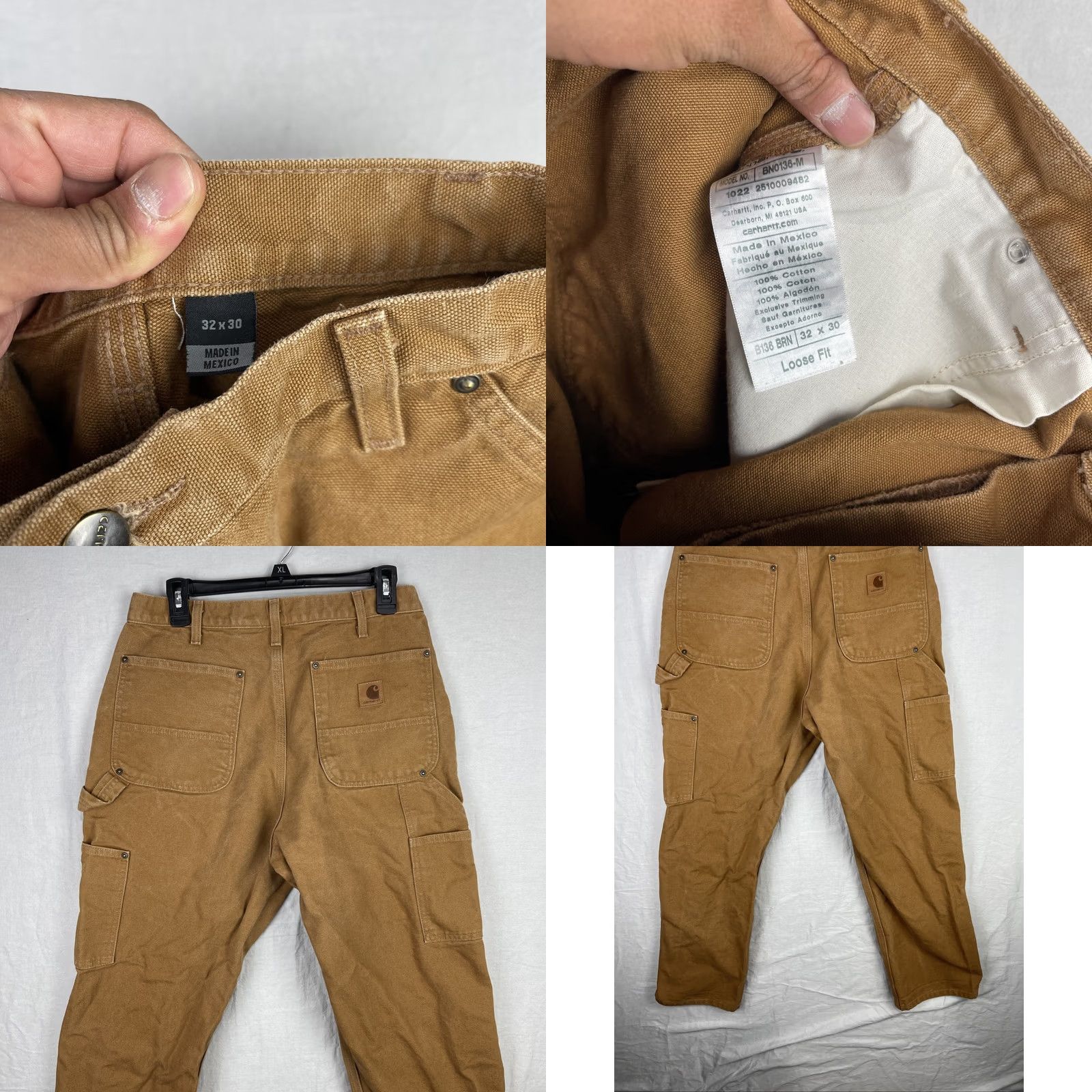 Carhartt Carhartt Pants Mens 32x30 Canvas Carpenter Brown 5-Pocket Straight Relaxed B136 BRN Size US 32 / EU 48 - 9 Thumbnail