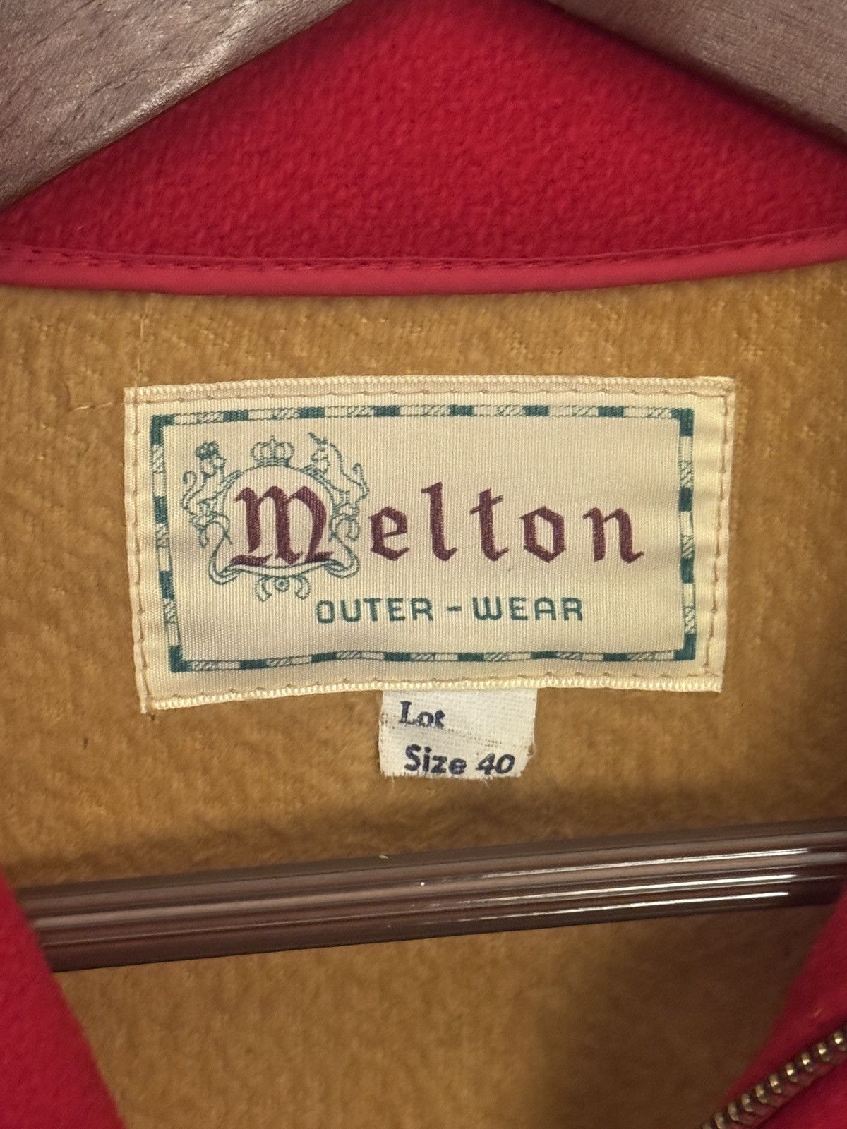 Other Vintage 60/70s Melton Red Wool Jacket with Gloves Size US L / EU 52-54 / 3 - 3 Thumbnail