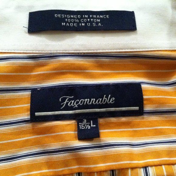 Faconnable FACONNABLE MEN'S 100%COTTON DRESS SHIRT W/ FRENCH CUFFS 15.5 Size US M / EU 48-50 / 2 - 6 Thumbnail