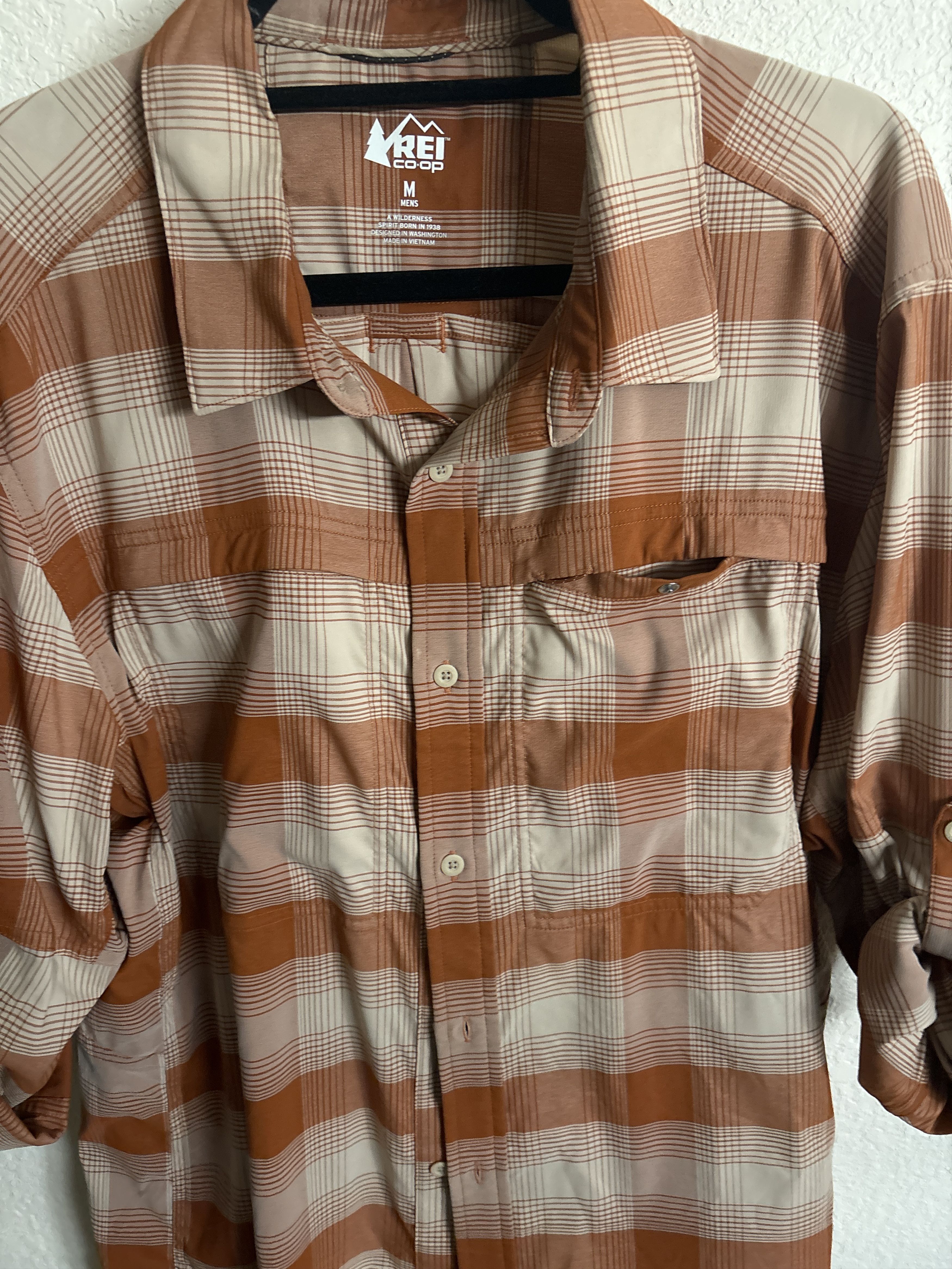 Rei REI orange check plaid shirt Size US M / EU 48-50 / 2 - 1 Thumbnail