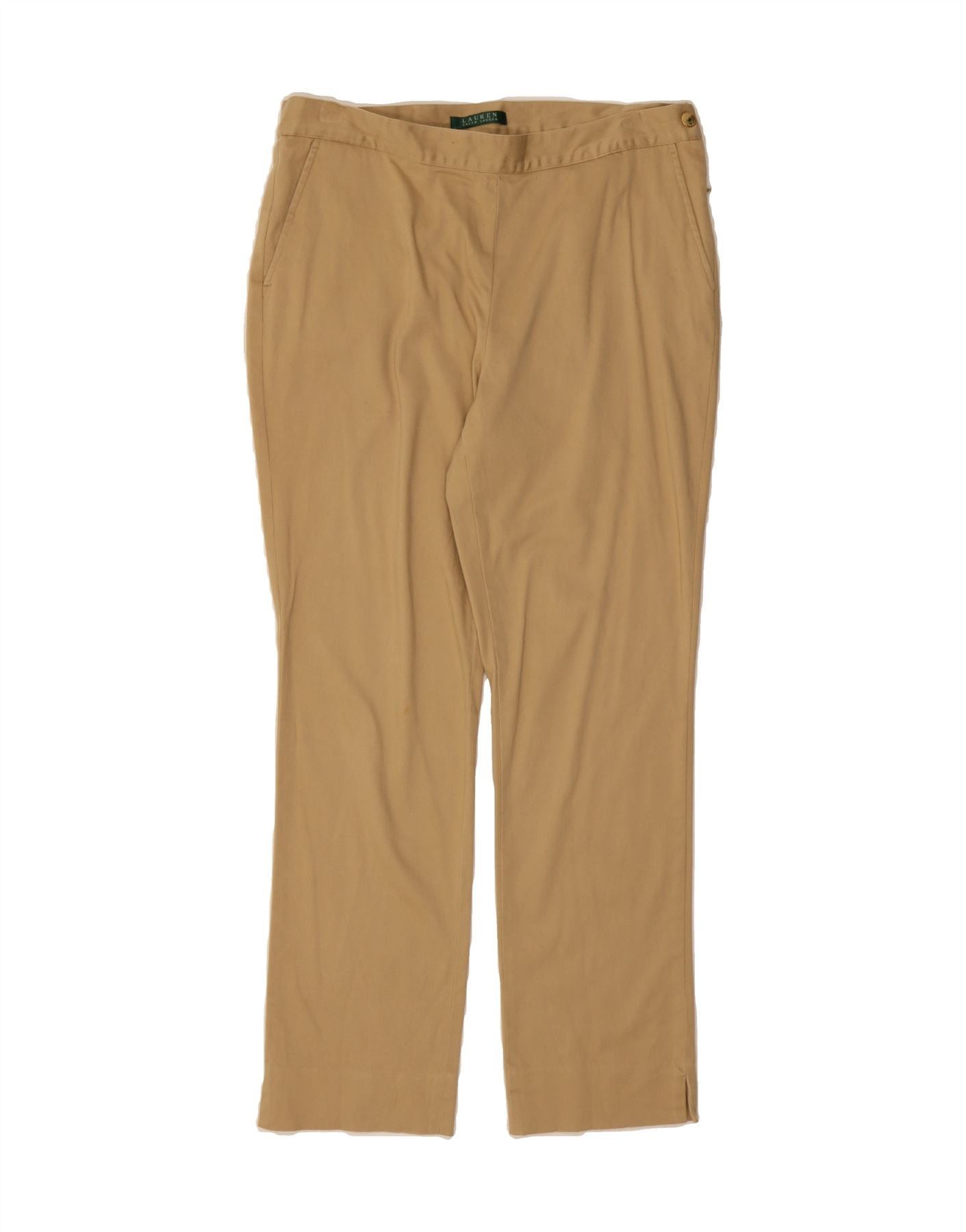 Ralph Lauren Womens Slim Chino Trousers US 10 Large W32 L29 Beige Cotton Size 28" / US 6 / IT 42 - 1 Thumbnail