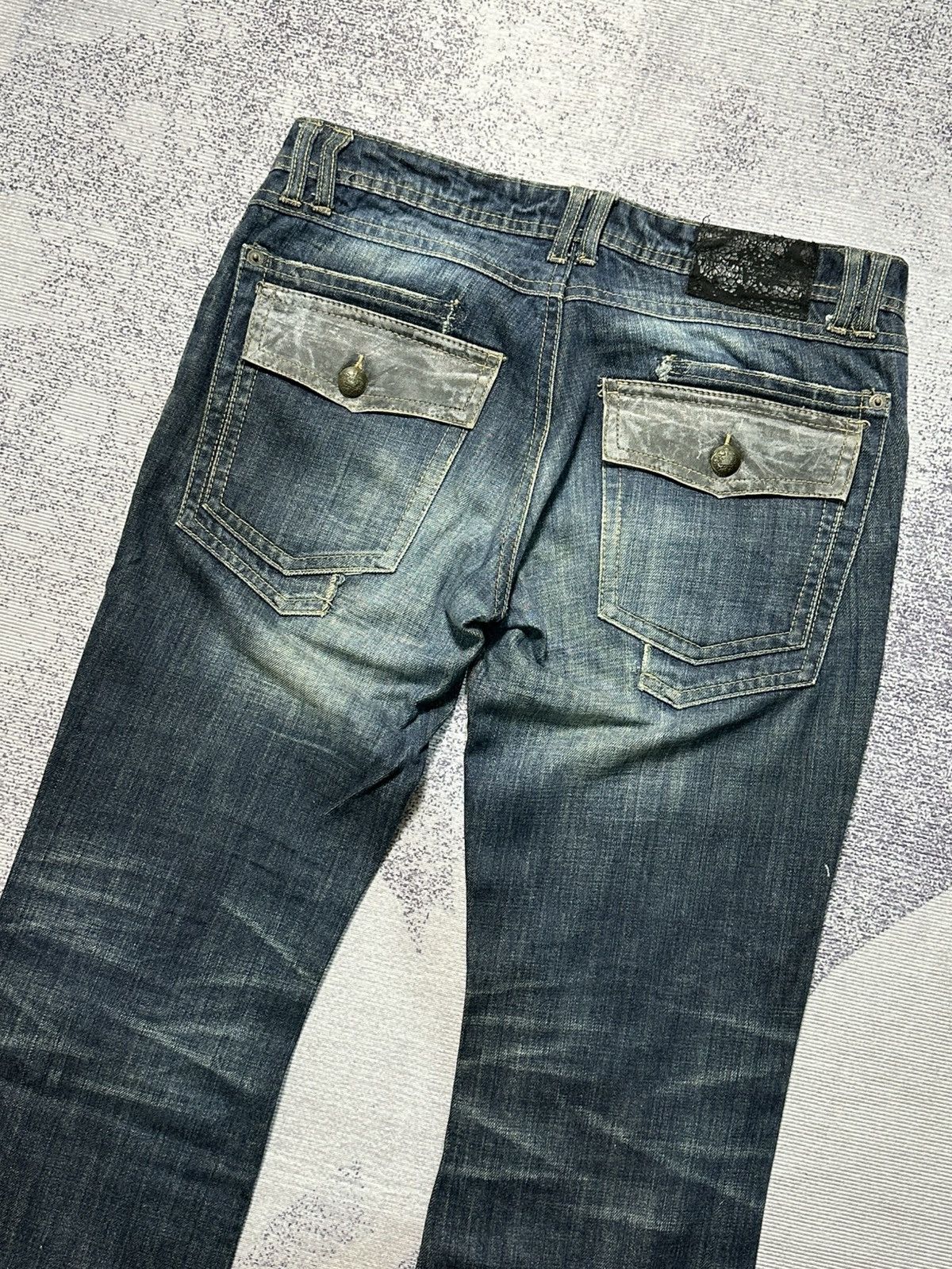 GOSTAR DE FUGA 2000s Flare Fuga Black Stone Washed Denim Jeans Size US 36 / EU 52 - 15 Thumbnail