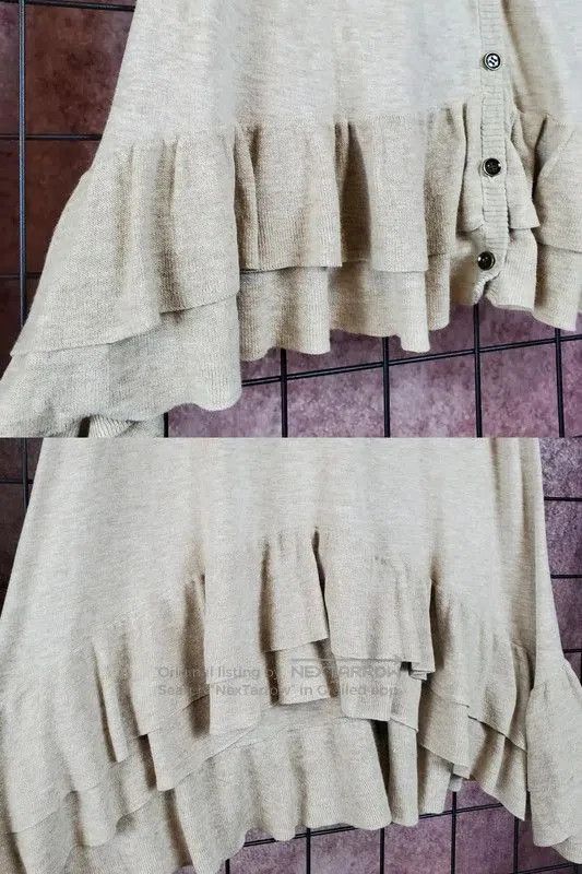 Burberry Burberry Summer Khaki Ruffled Knit Top. Size M / US 6-8 / IT 42-44 - 6 Thumbnail