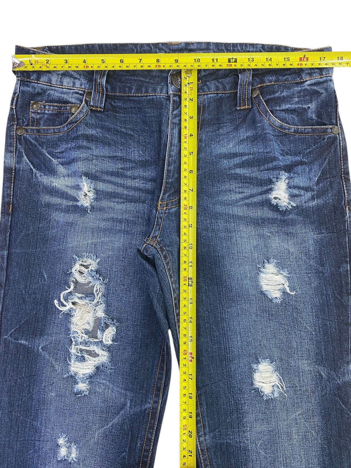 Japanese Brand Japanese Brand Distressed Honey Comb Style Boot Cut Jeans Size US 35 - 6 Thumbnail