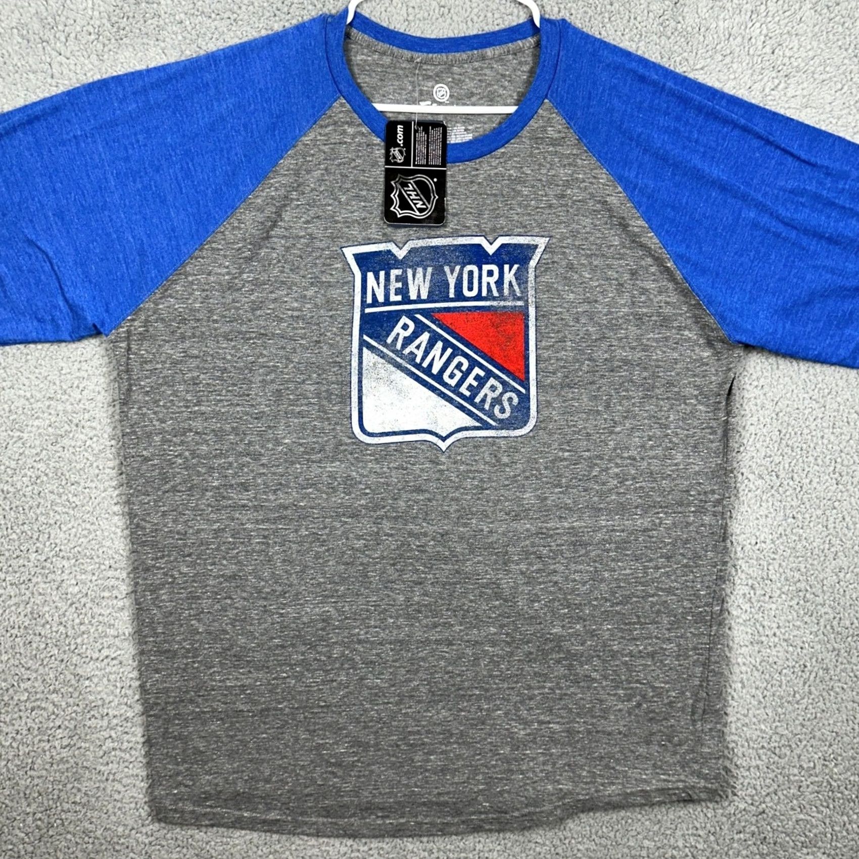 Vintage New York Rangers T-Shirt Long Sleeve Tee Mens 2XL Gray Blue NHL Fanatics NEW Size US XXL / EU 58 / 5 - 3 Thumbnail