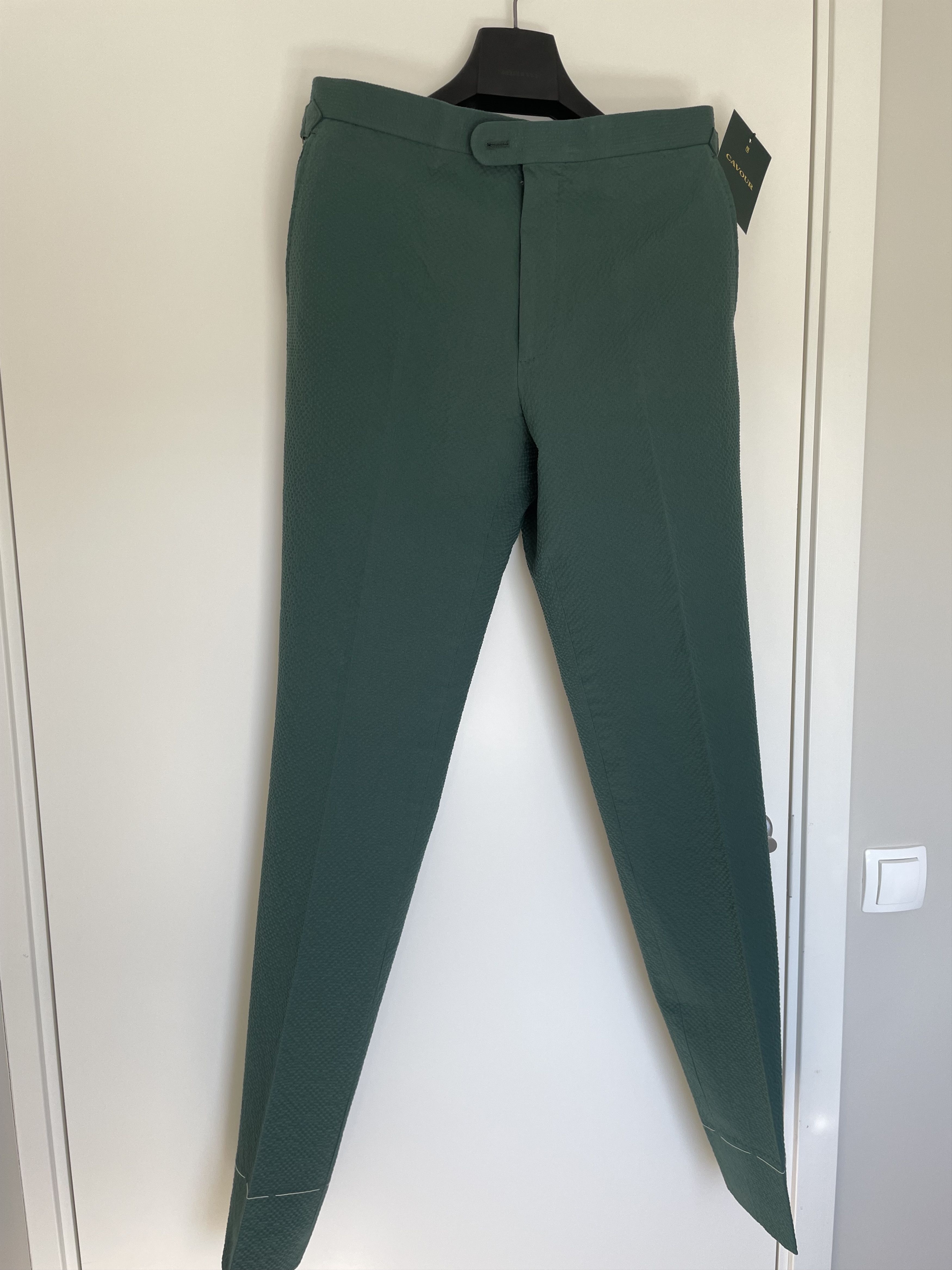 Other NWT Cavour green seersucker trousers, size w34\EU50 Size US 34 / EU 50 - 1 Thumbnail
