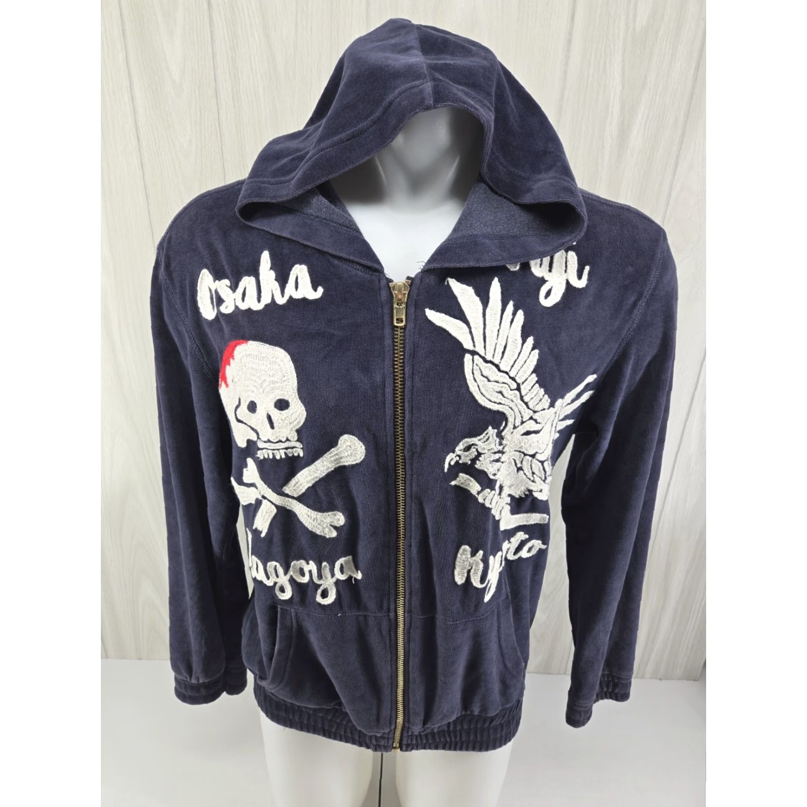 Iro IRO Ochi Jacket Sweatshirt Blue Mens Large Full Zip Hoodie Polyester Size US L / EU 52-54 / 3 - 3 Thumbnail