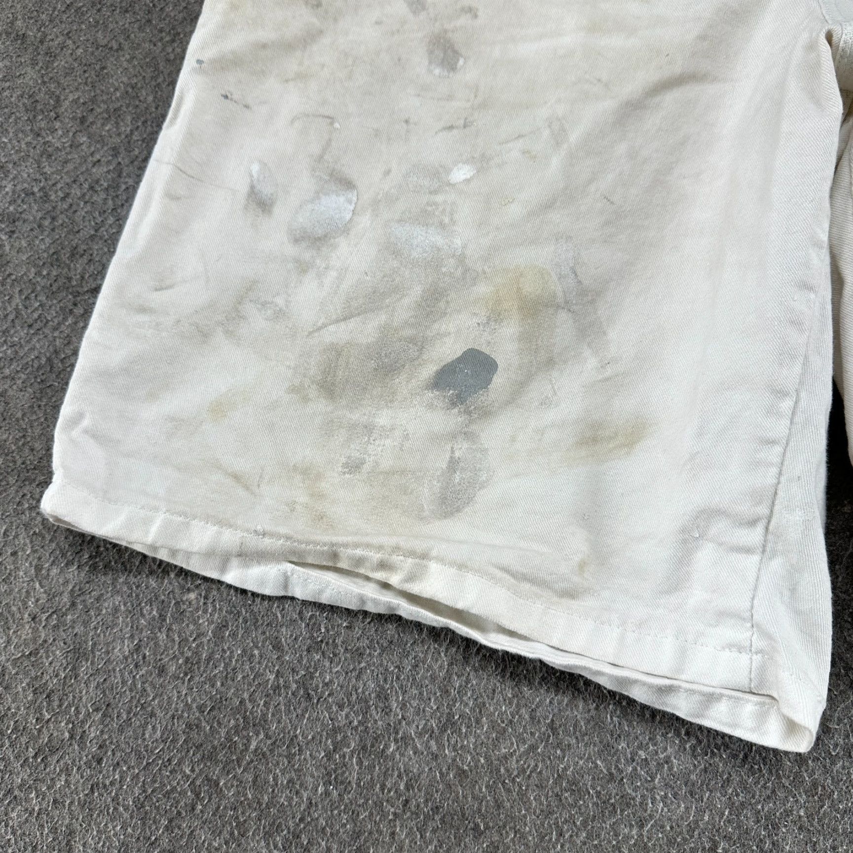 Dickies VINTAGE Dickies Shorts Mens 36 White Canvas Cotton Carpenter Logo Pockets 5-Pocket Design Baggy Relaxed Cargo Workwear Casual Summer Spring Fall Mens Size US 36 / EU 52 - 4 Thumbnail
