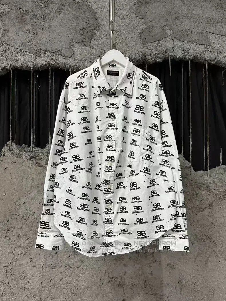 Balenciaga Balenciaga Black White Graffiti Lock Shirt. Size US S / EU 44-46 / 1 - 1 Thumbnail