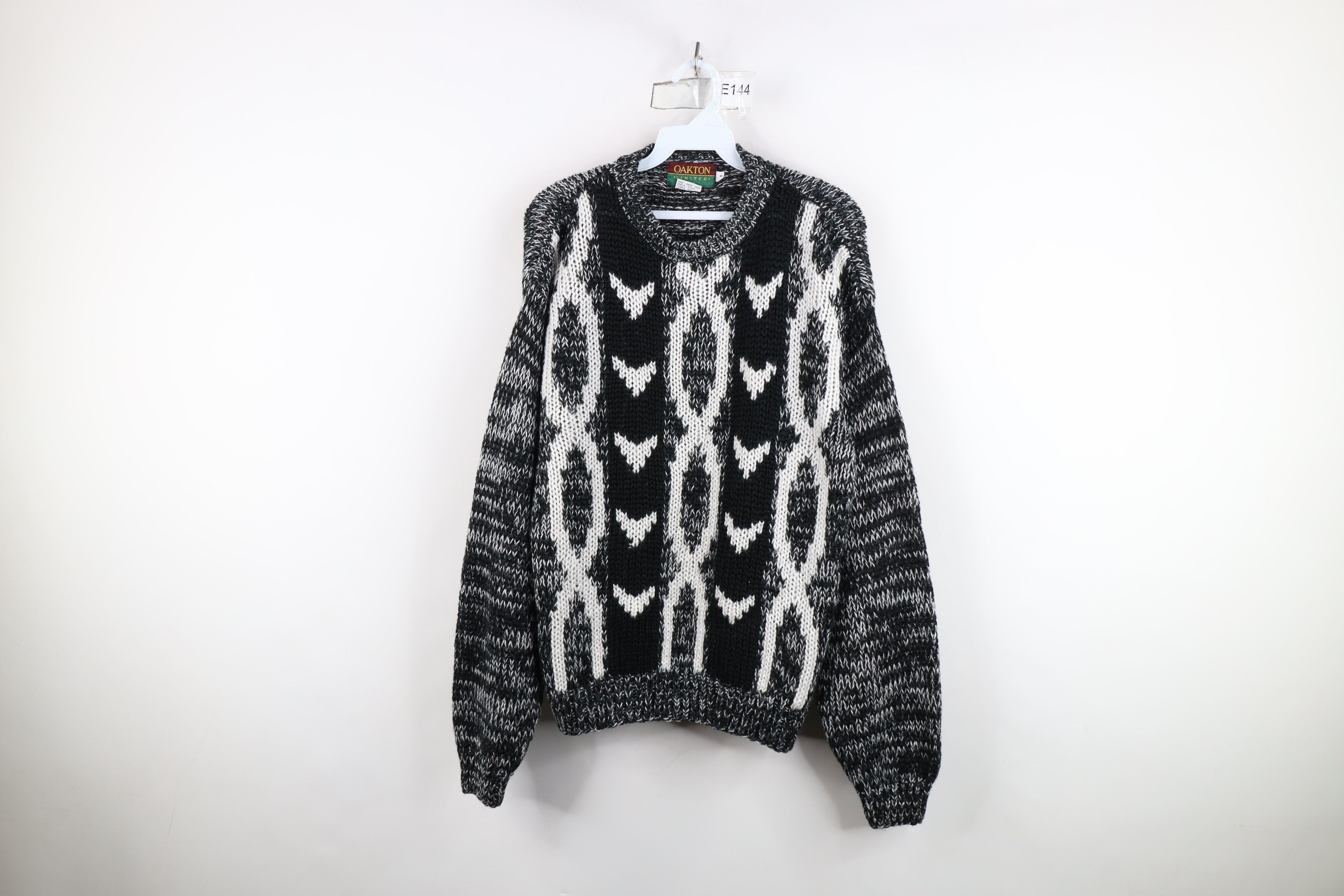 Vintage Vintage 90s Streetwear Chunky Ribbed Knit Crewneck Sweater Size US S / EU 44-46 / 1 - 1 Thumbnail