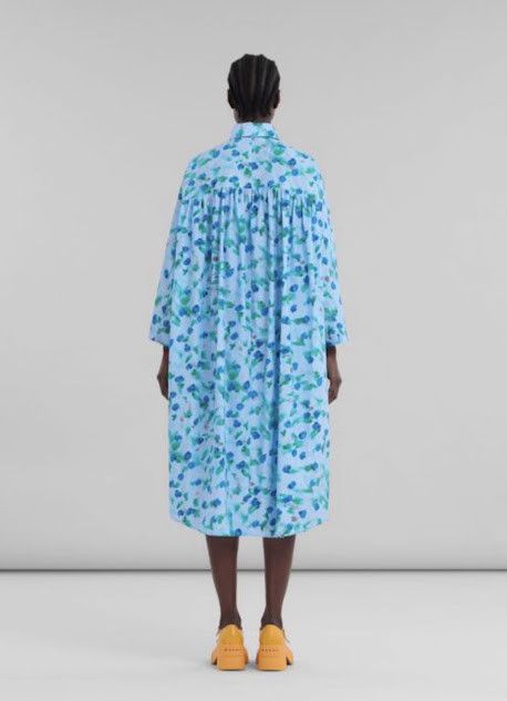 Marni oc11z0525 Poplin Shirt Dress in Blue Size L / US 10 / IT 46 - 3 Thumbnail