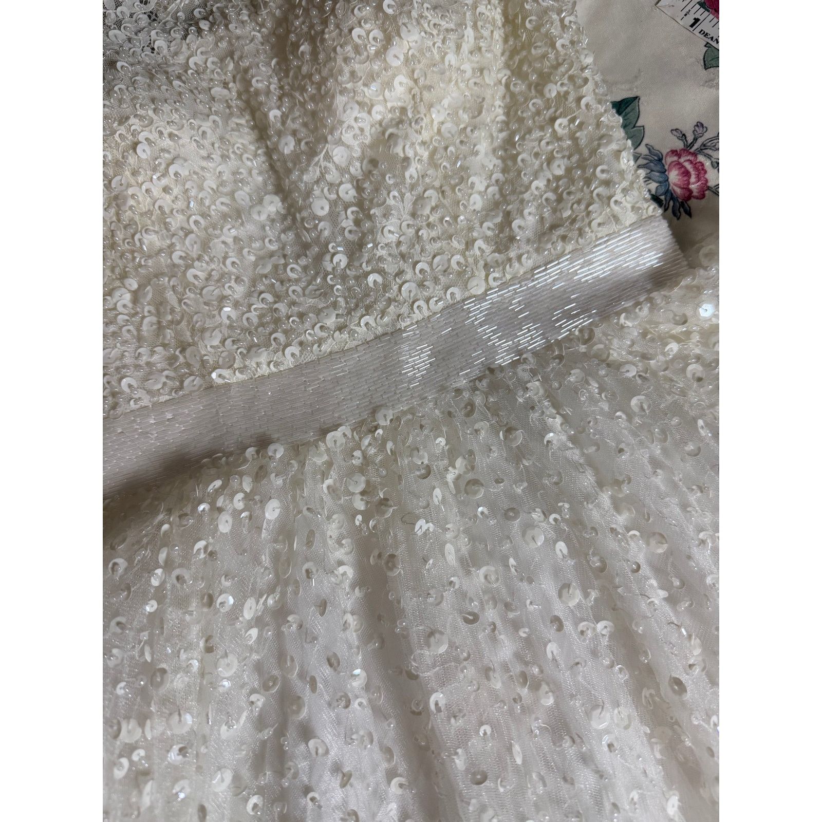 Billy Hill 0265 Sherri Hill Ivory Sequin Tulle Cap Sleeve Short Size 0 Size XS / US 0-2 / IT 36-38 - 3 Thumbnail