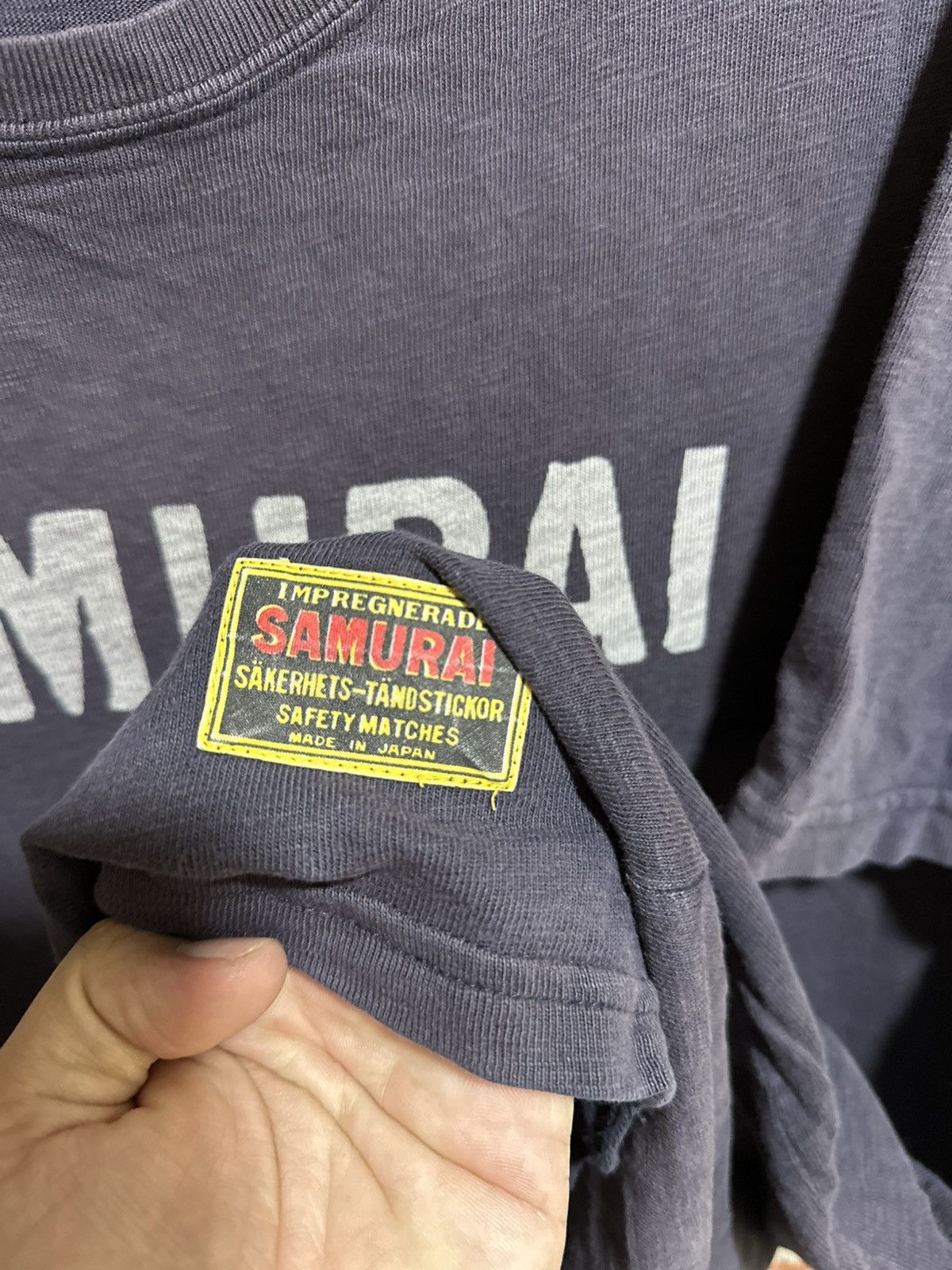 Japanese Brand Thrashed Vintage Impregnerade Samurai Sun Faded Tee Size US L / EU 52-54 / 3 - 4 Thumbnail