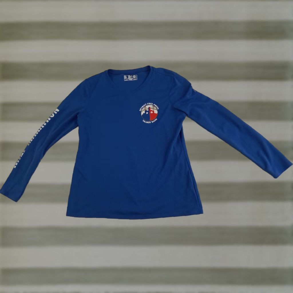 Reebok VINTAGE Reebok Sweatshirt Long Sleeve Pullover Runners Shirt Detroit Free Press Half Marathon 2011 Unisex Adults L Blue Printed Size US L / EU 52-54 / 3 - 1 Thumbnail