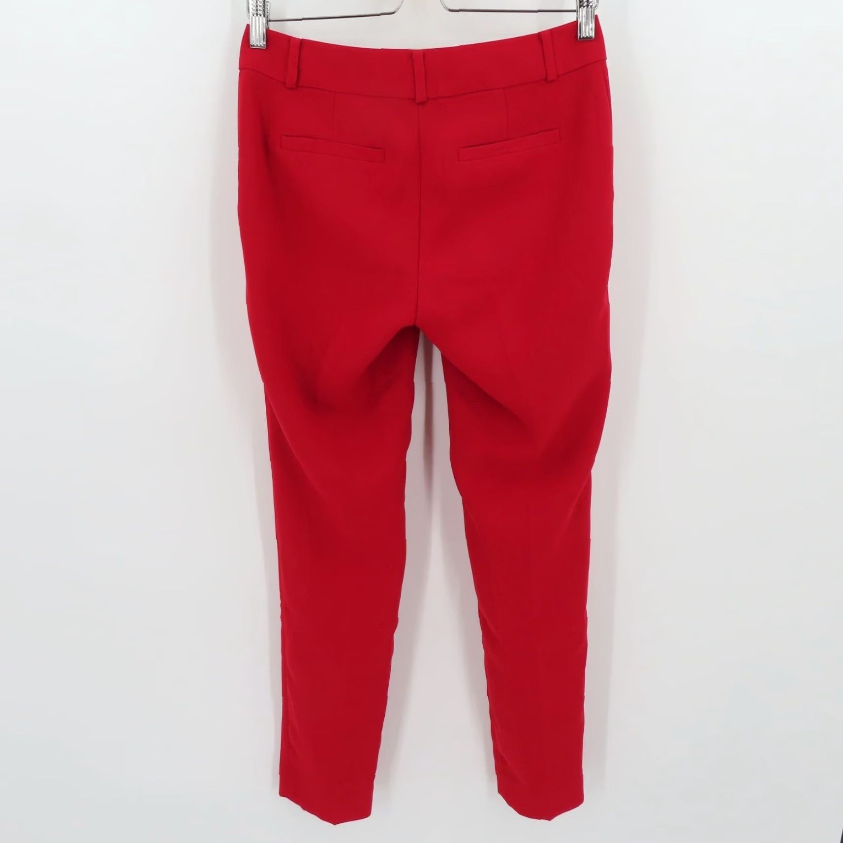 Banana Republic Banana Republic Martin-Fit Dress Pants Womens 0 Red Solid Pleated Front Tapered Inseam 28.5" Size 25" / US 0 / IT 36 - 3 Thumbnail