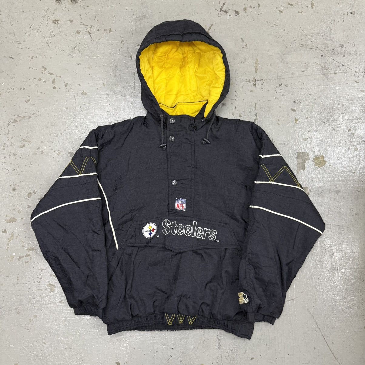NFL VTG 90s Starter NFL Pittsburgh Steelers Logo Pullover Jacket Size US L / EU 52-54 / 3 - 1 Thumbnail