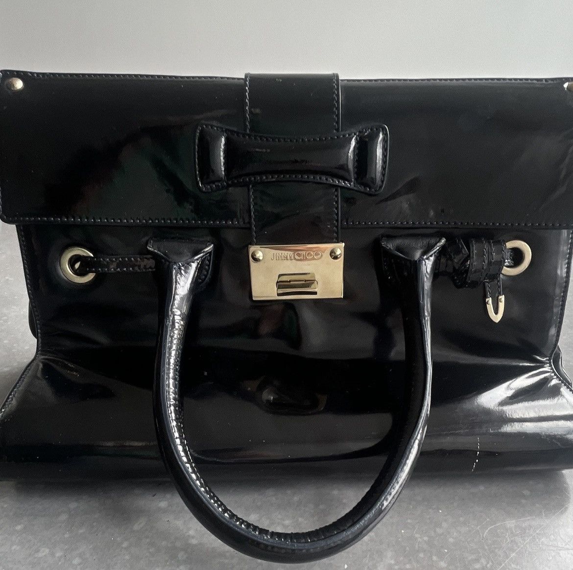 Jimmy Choo Jimmy Choo Large Patent Leather Handbag, Great Condition Size ONE SIZE - 9 Thumbnail