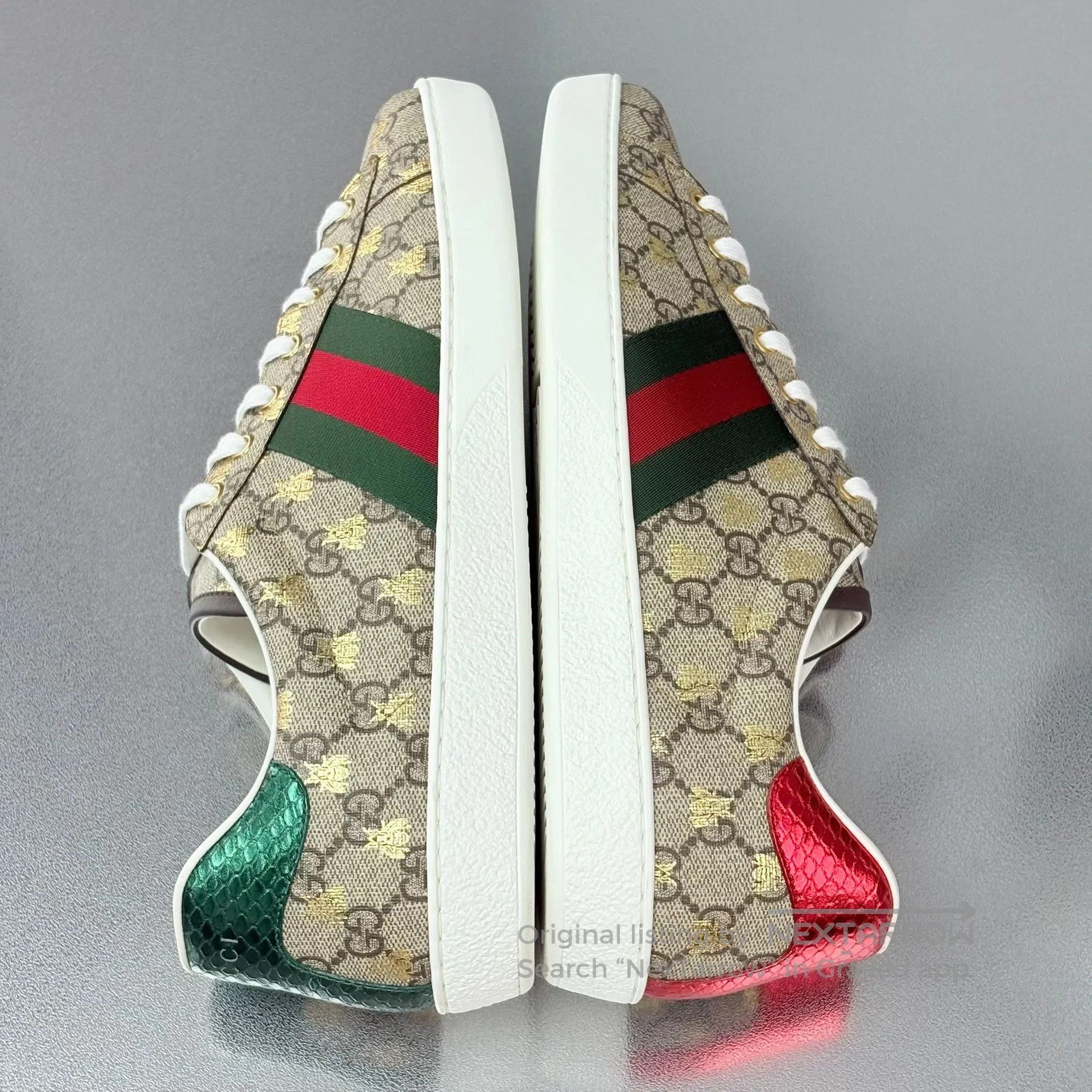 Gucci Gucci Ace Gold Bee Sneakers. Size US 11.5 / EU 44-45 - 4 Thumbnail