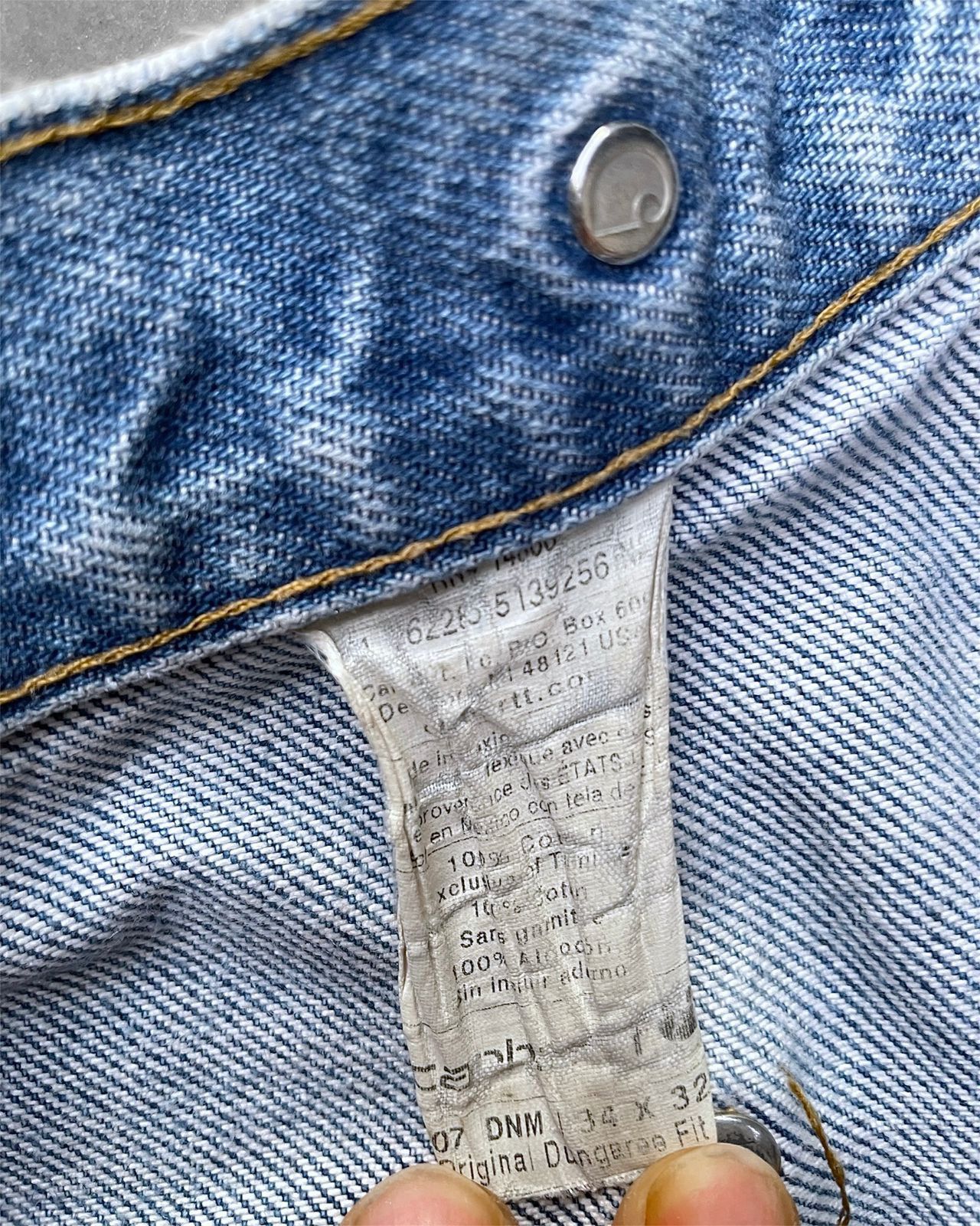 Carhartt Faded Distressed Denim Carhartt Doublekne Pant B07-DNM Size US 34 / EU 50 - 4 Thumbnail