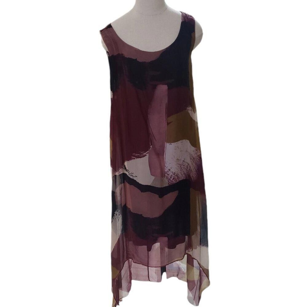 Designer CT1784 Anna Melani Lined Abstract Pattern High Low Dress M Size M / US 6-8 / IT 42-44 - 1 Thumbnail
