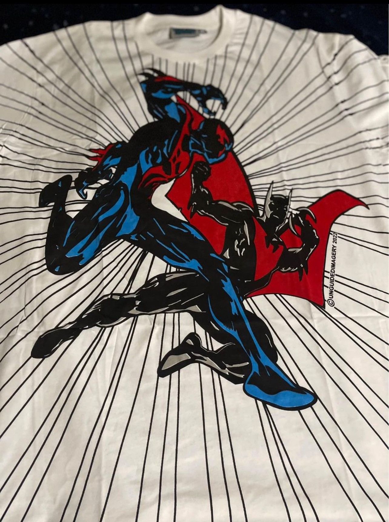 image of Vintage Spider Man 2099 Batman Beyond in White, Men's (Size 2XL)