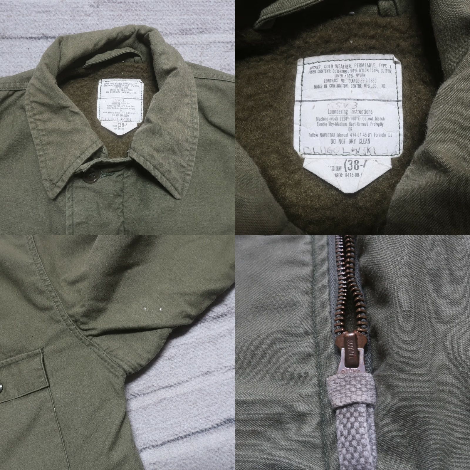 Vintage VINTAGE US Navy USN A-2 USS FIFE Deck Jacket Mens Medium Green Military YKK Plaid Longward - Size US M / EU 48-50 / 2 - 8 Thumbnail