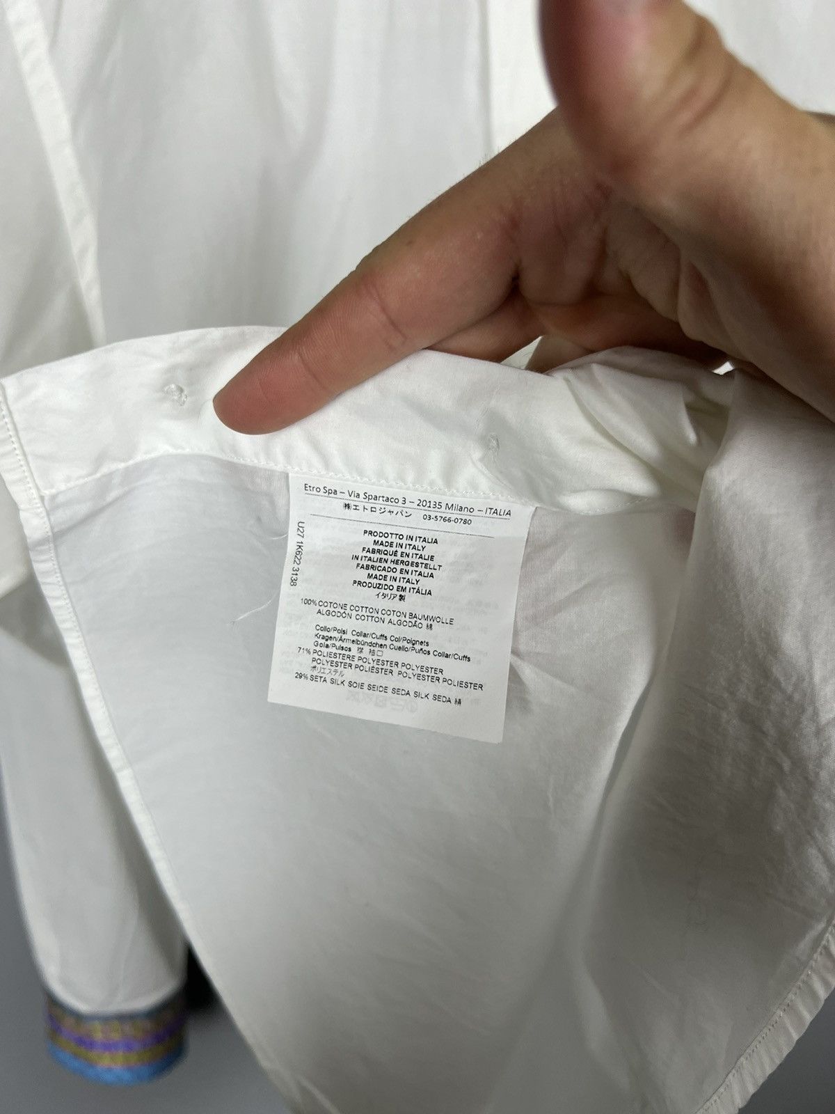 Etro (40) White Cotton shirt button up Etro Milano Size US M / EU 48-50 / 2 - 8 Thumbnail