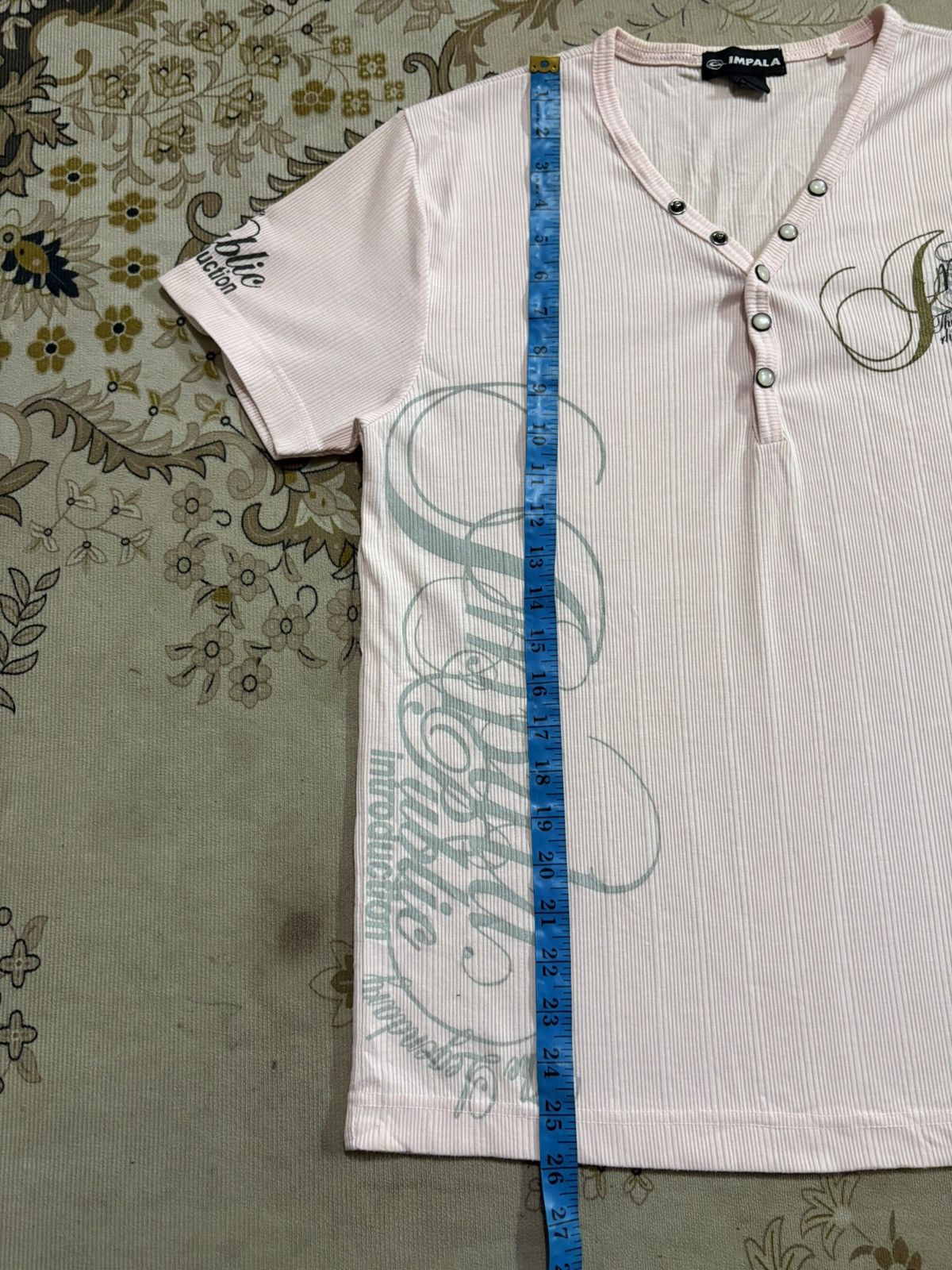 Japanese Brand IMPALA Button Up Vneck Poem Design Tee Size US M / EU 48-50 / 2 - 12 Thumbnail
