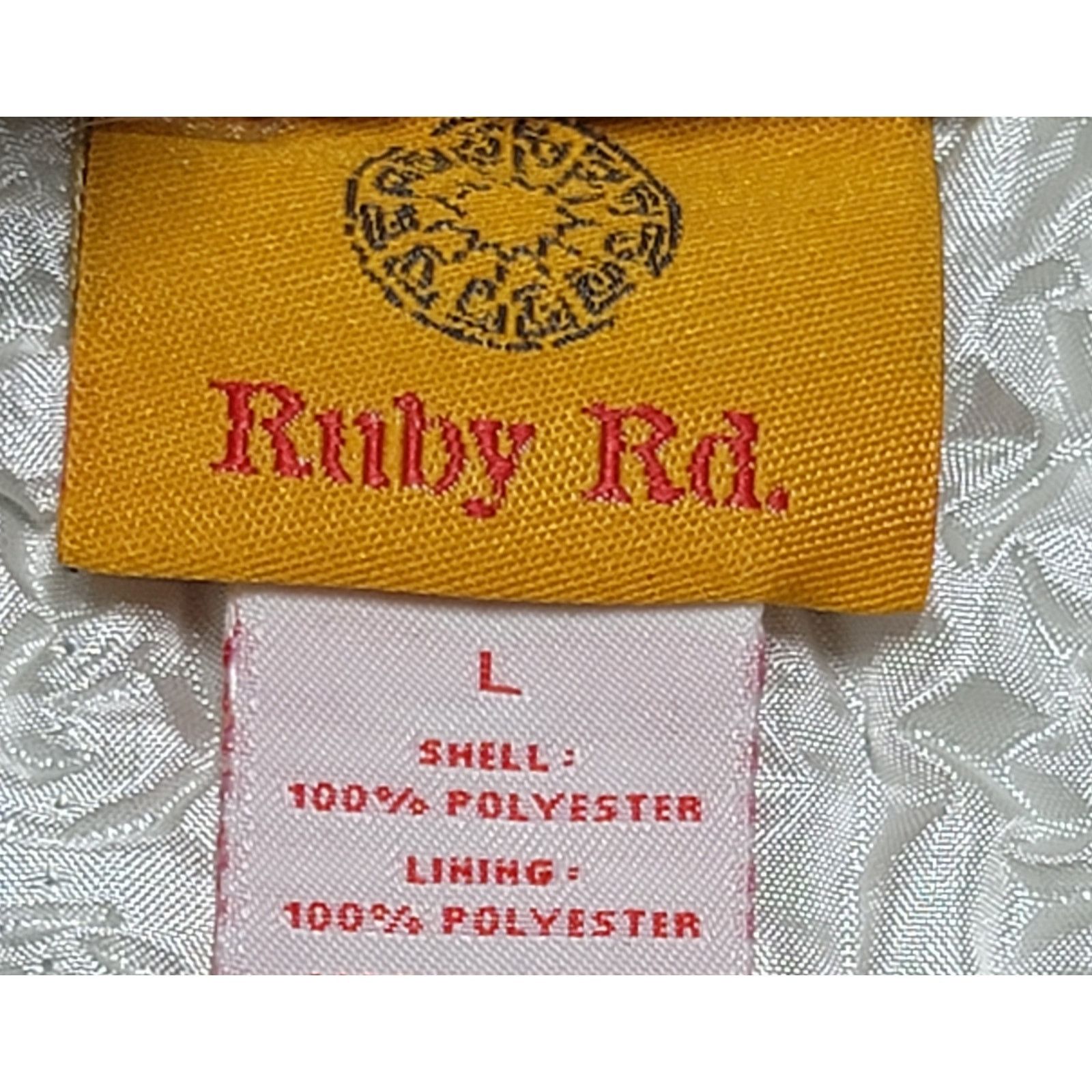 Other Ruby Rd. Gold White Black Animal Puffy Vest Large Full Zip Size L / US 10 / IT 46 - 4 Thumbnail