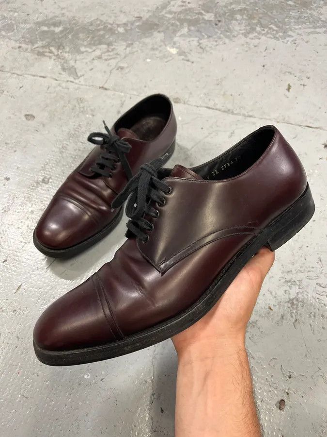 Prada 2000s Prada Burgundy Leather Loafers Size US 11 / EU 44 - 1 Thumbnail
