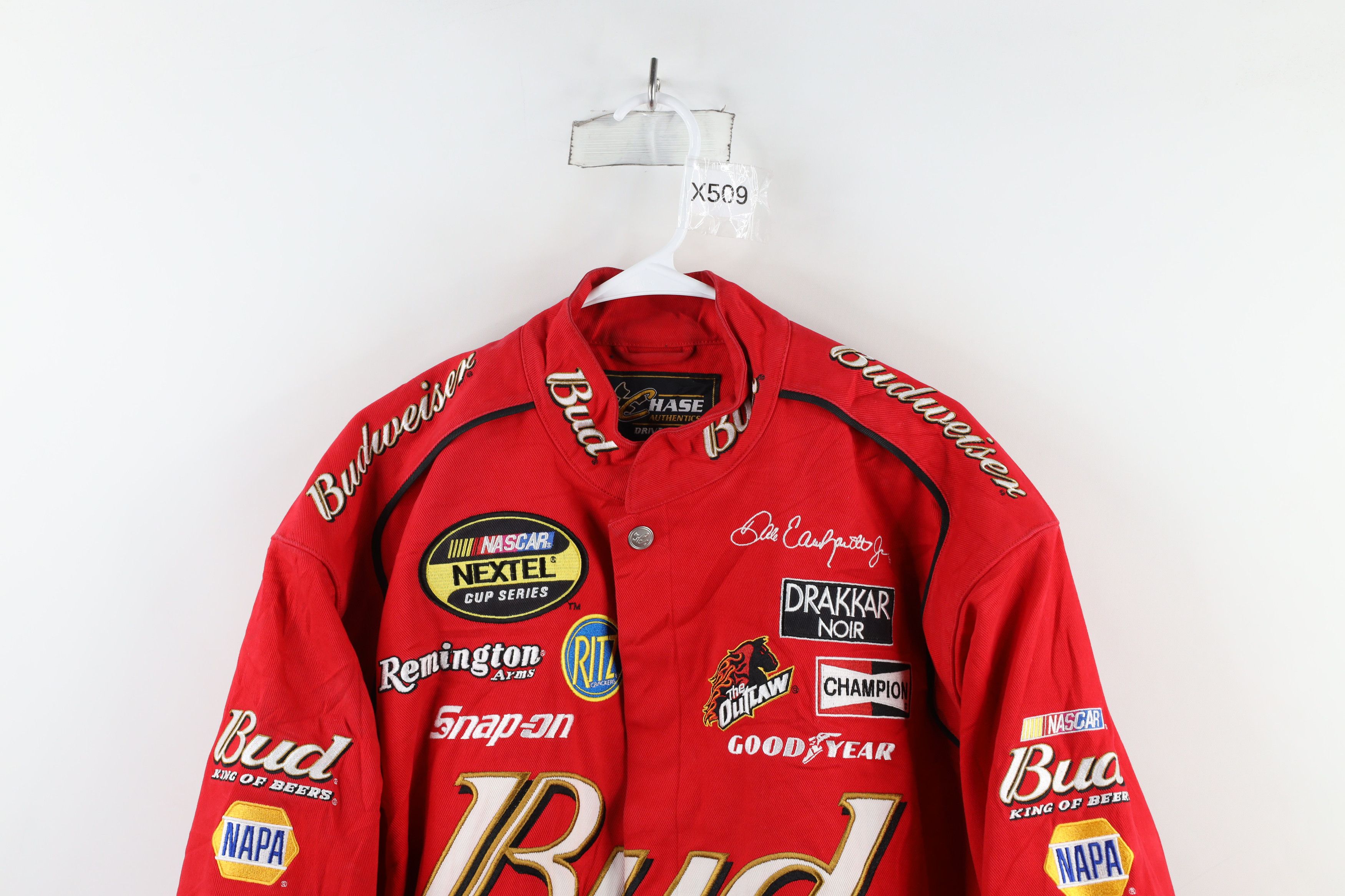 Vintage Vintage NASCAR Budweiser Dale Earnhardt Jr Pit Crew Jacket Size ONE SIZE - 2 Thumbnail