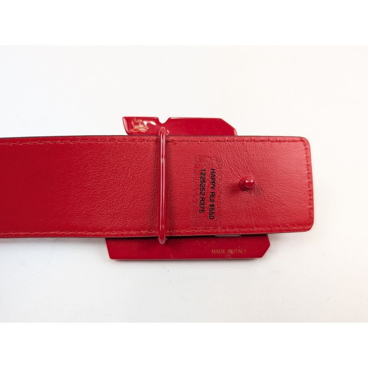 Christian Louboutin o1rshd1 Size: 90 / Calf Happy Rui CL Logo Belt in Loubi Size 34 - 6 Thumbnail