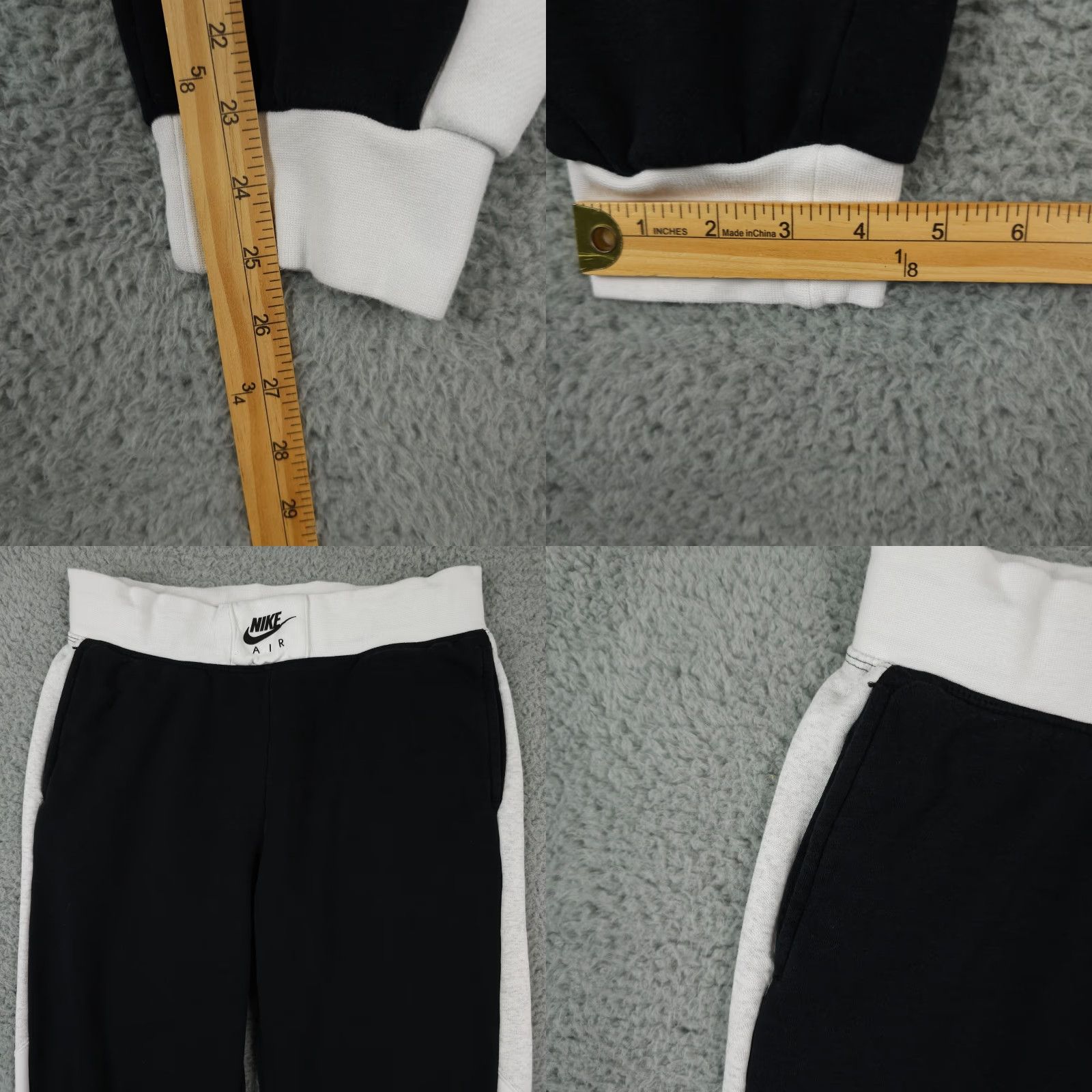Nike Nike Air Pants Womens Medium Black White Gray Colorblock Jogger Tapered Ankle Sportswear Size 32" / US 10 / IT 46 - 8 Thumbnail