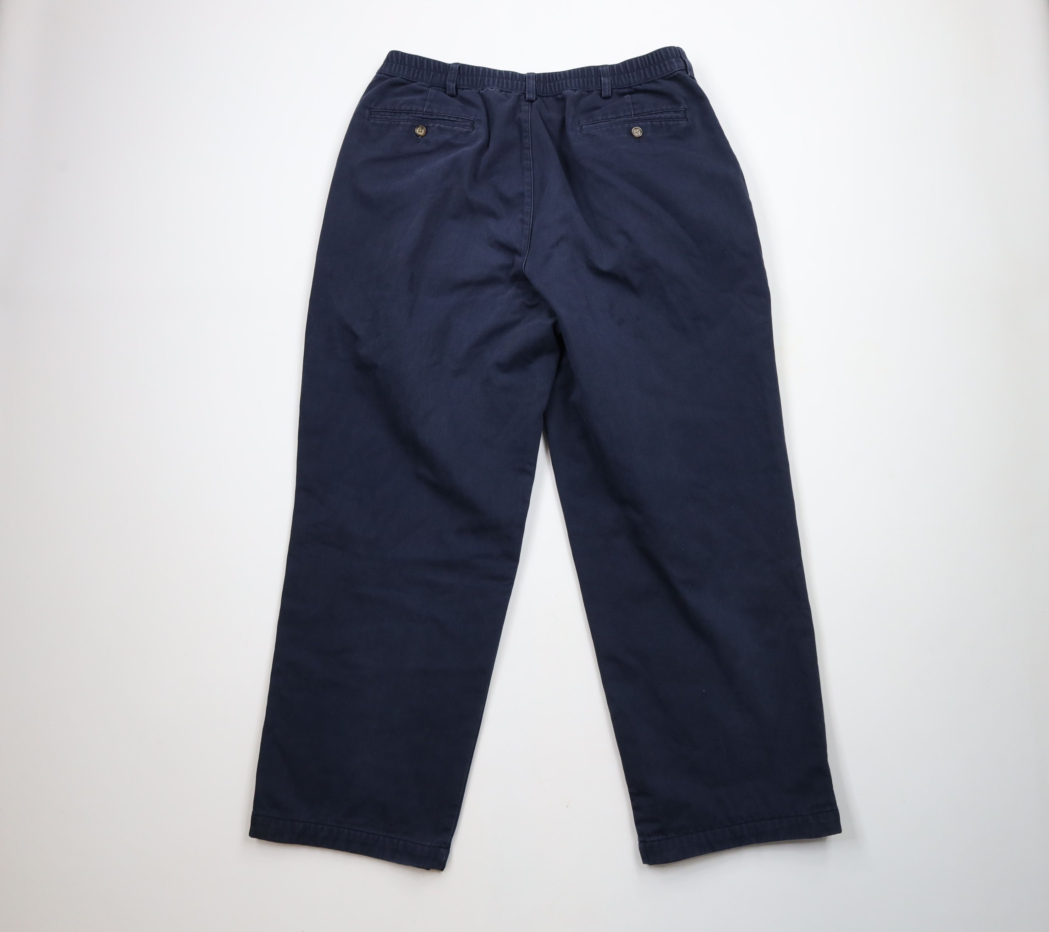 L.L. Bean × Vintage Vintage 90s LL Bean Flannel Lined Wide Leg Pants Blue Size US 38 / EU 54 - 9 Thumbnail