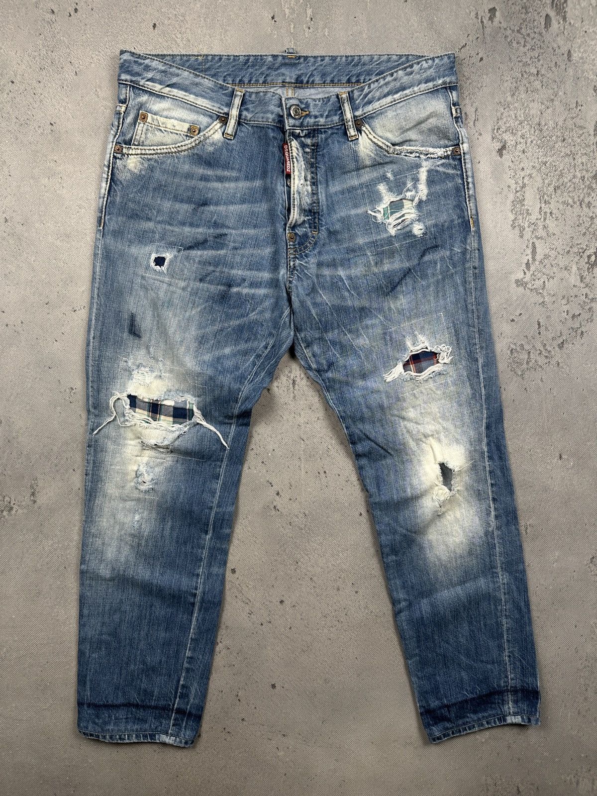 Dsquared2 Dsquared2 Cool Guy Distressed Plaid Patch Jeans Archive Y2K Size US 34 / EU 50 - 3 Thumbnail