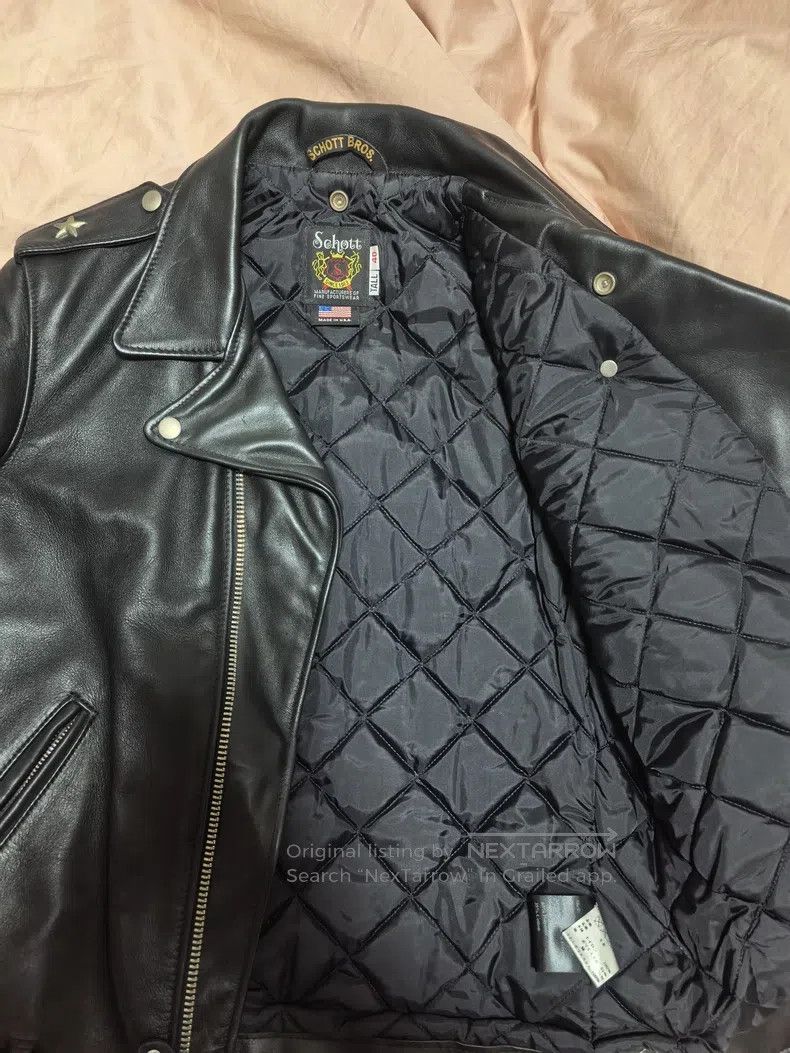 Schott Black cowhide motorcycle leather jacket Size US XXS / EU 40 - 1 Thumbnail