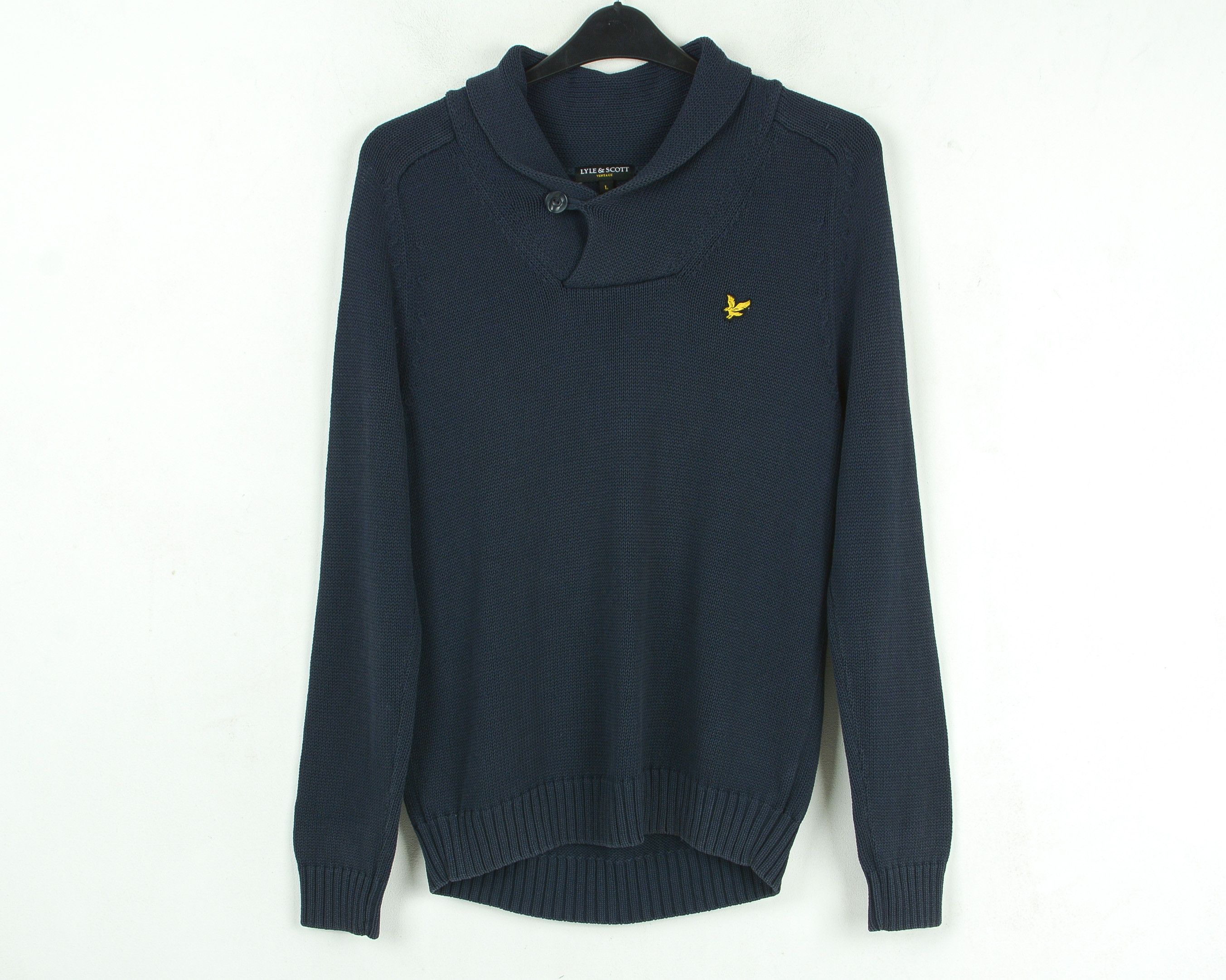 Lyle & Scott Jumper Pullover Sweater High Neck Knit Cotton Casual Size US L / EU 52-54 / 3 - 1 Thumbnail