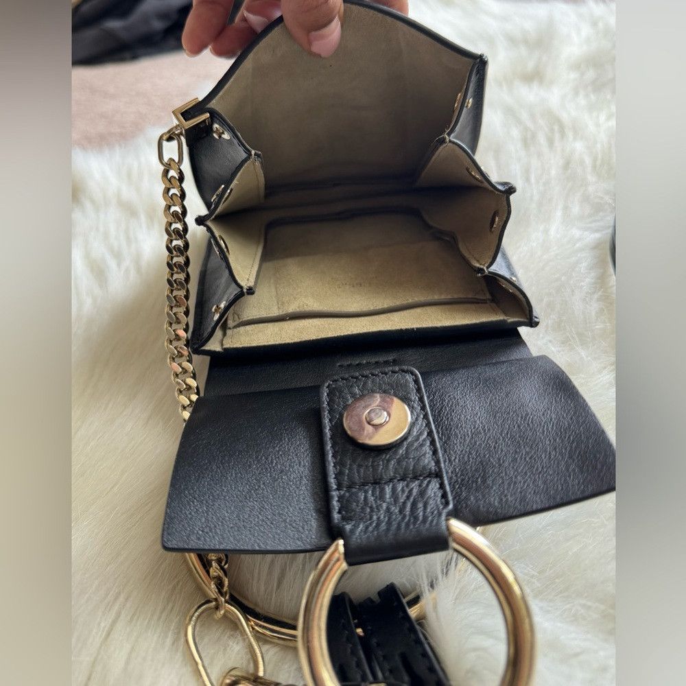 Chloe Chloe Mini Faye Bracelet Black Leather Suede Crossbody Bag Size ONE SIZE - 6 Thumbnail