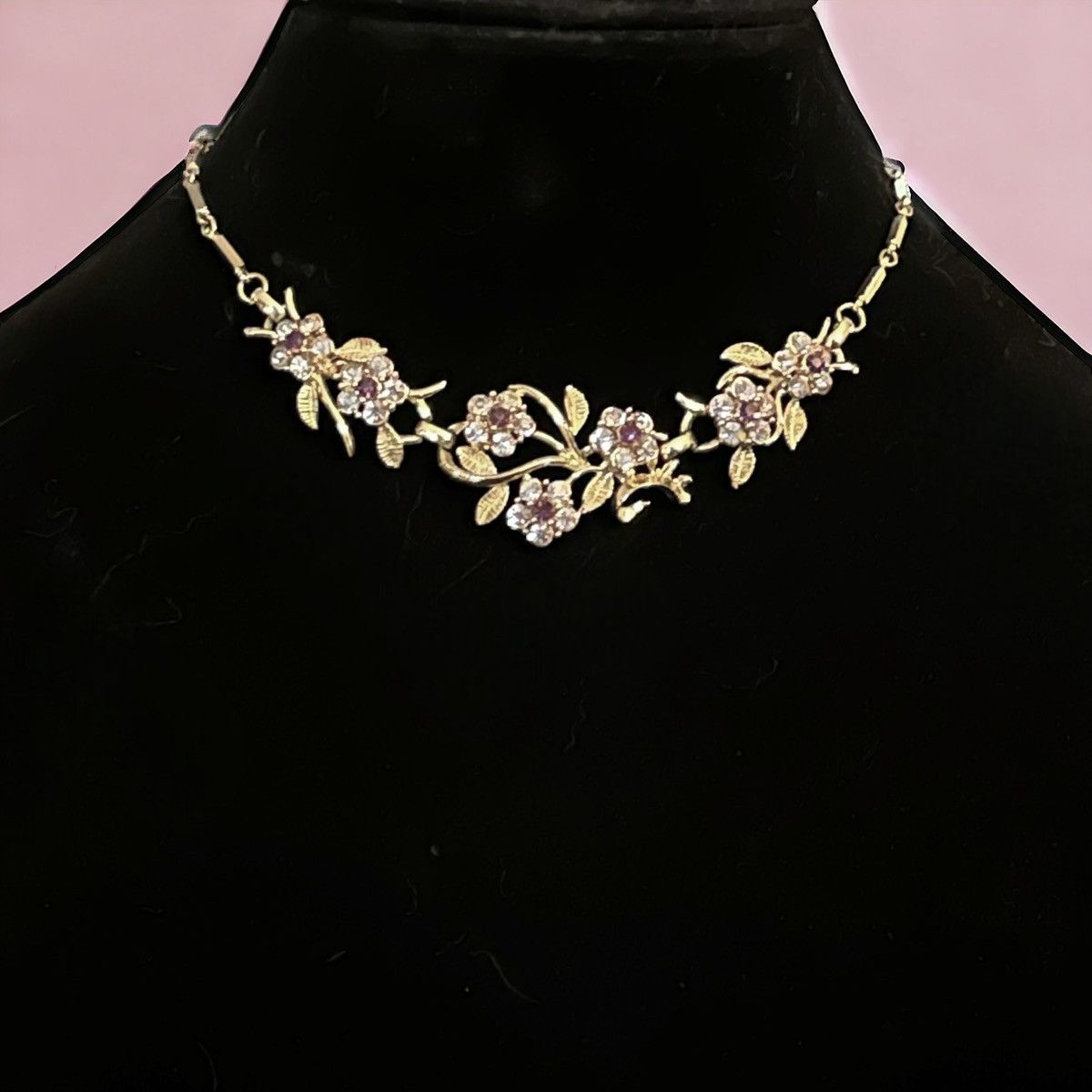 Vintage Vintage Coro purple stone flowers necklace Size ONE SIZE - 1 Thumbnail