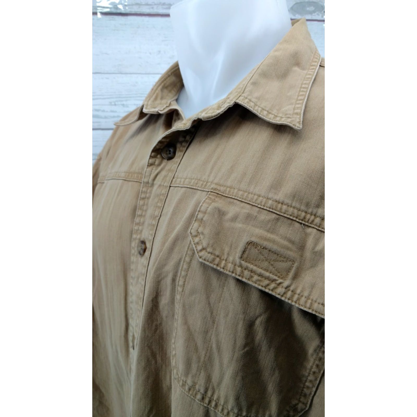 Vintage Mens Cabela's Khaki Tan Long Sleeve Button Up Down Shirt XL Size US XL / EU 56 / 4 - 5 Thumbnail