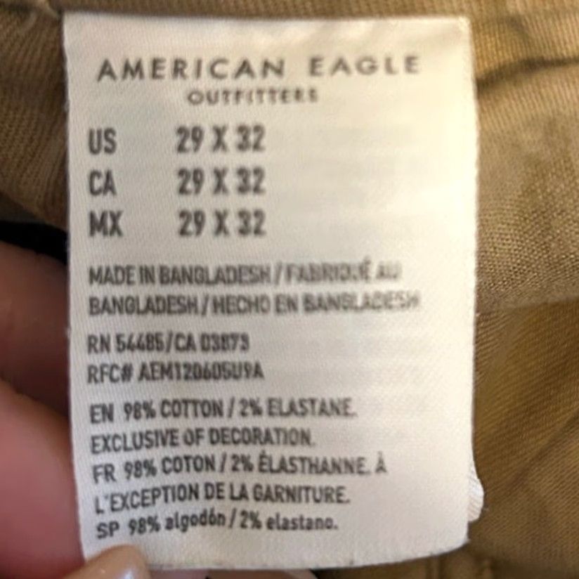 American Eagle Outfitters American Eagle Mens Jeans Brown Authentic Skinny Cotton Blend Stretch 29x32 Slim 5-Pocket Size US 29 - 6 Thumbnail