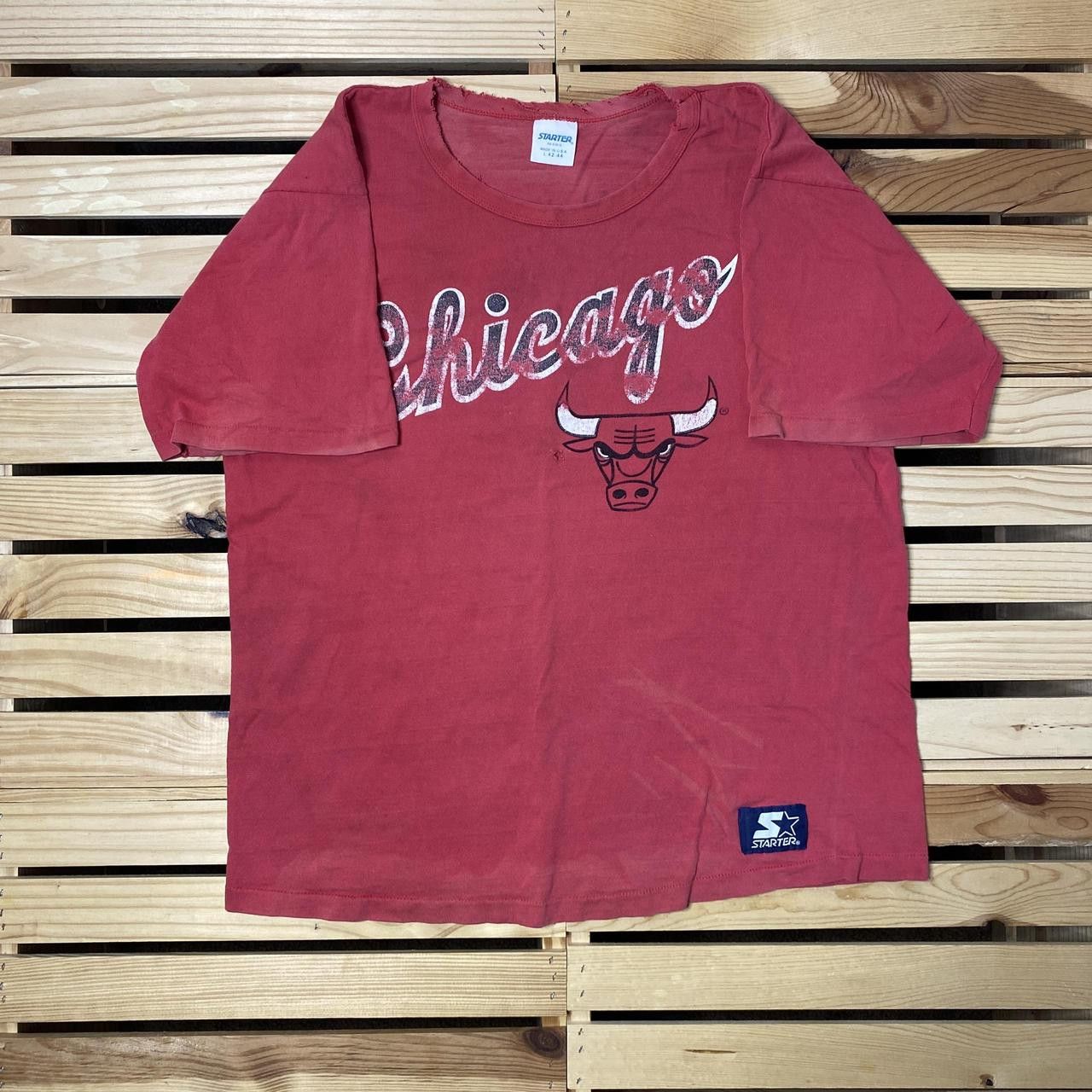 Starter Vintage Starter x NBA Chicago Bulls Red Tee Size Large Size US L / EU 52-54 / 3 - 1 Thumbnail